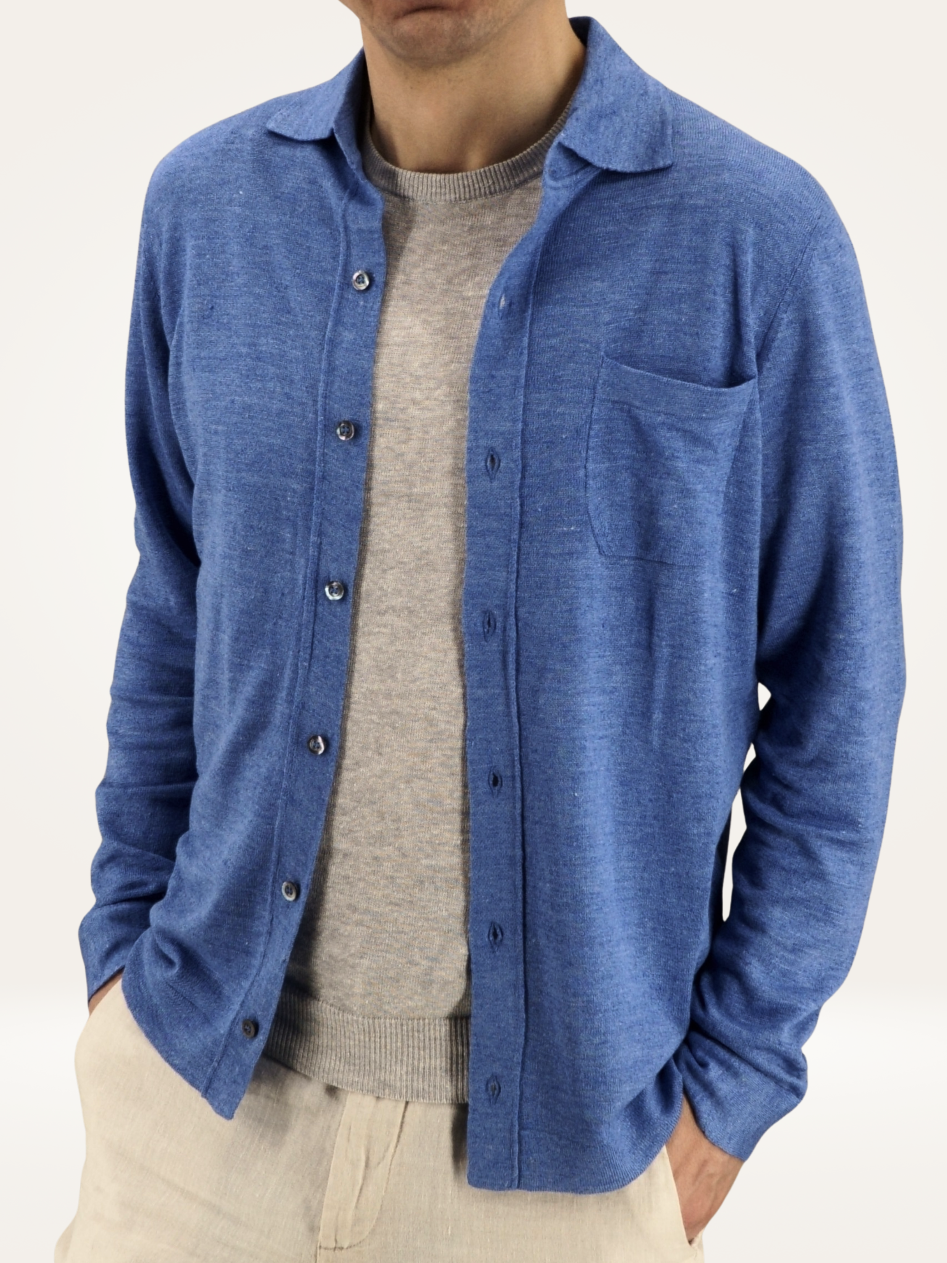 Knitted Shirt Riviera 70% Linen 30% Silk