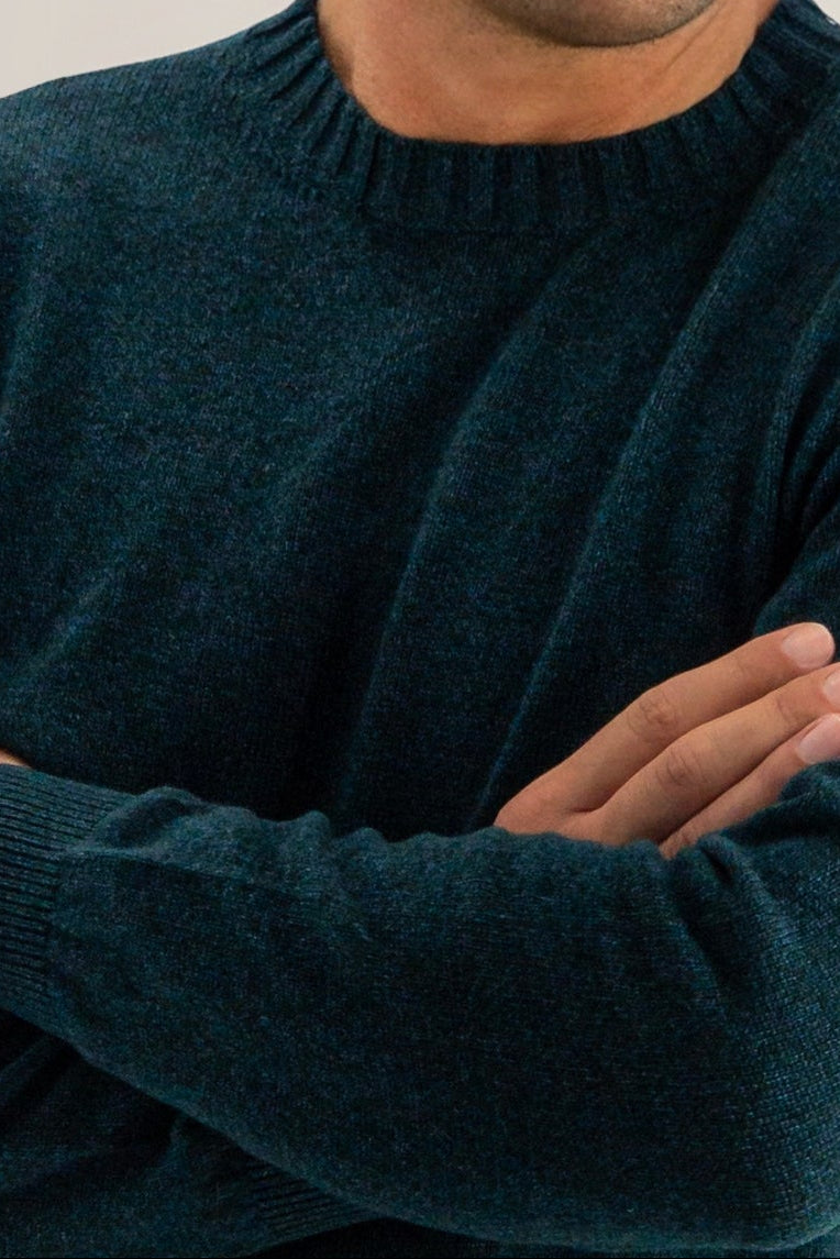 Girocollo Nuvola Verde Notte 100% Cashmere