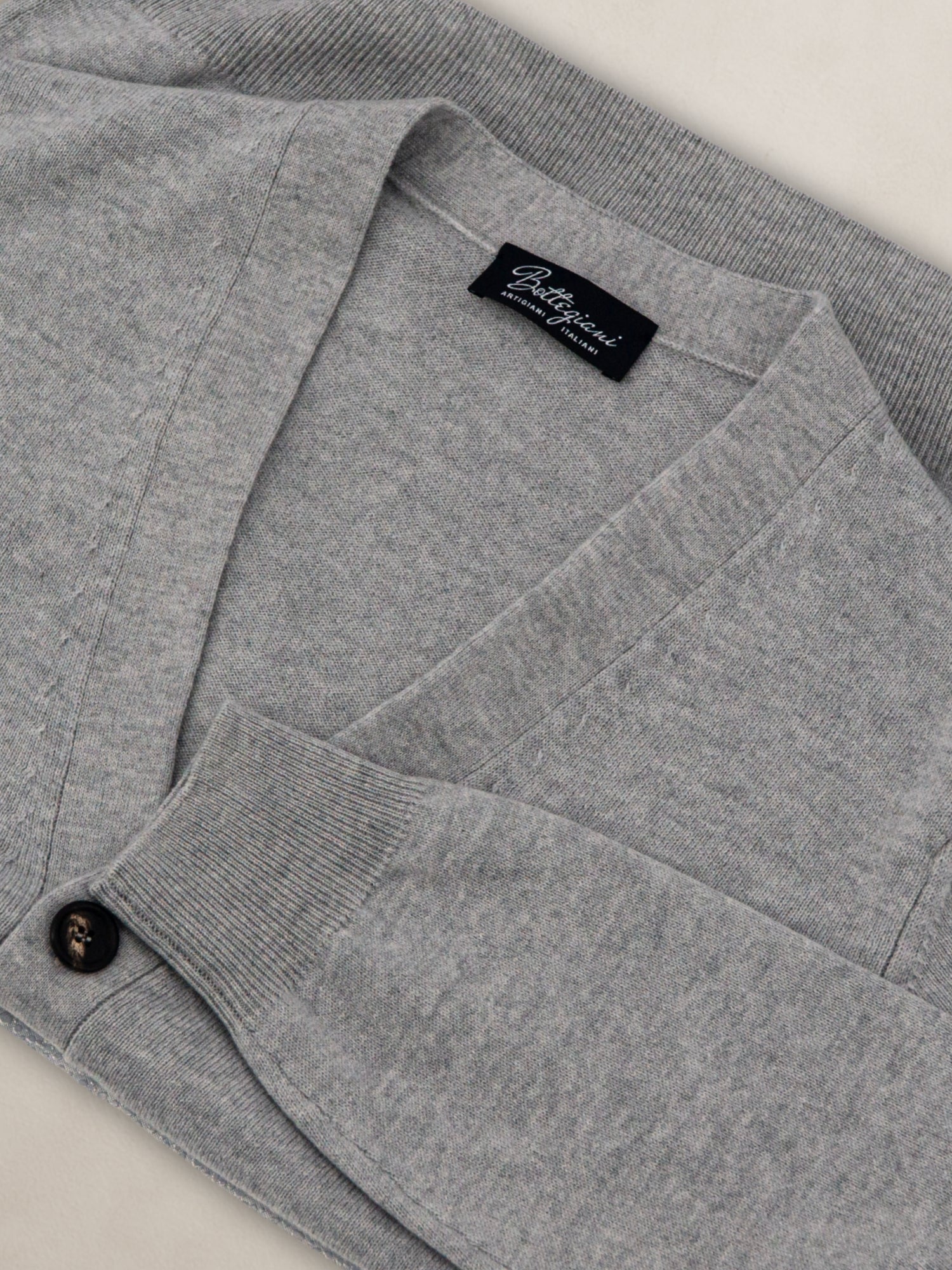 Cardigan 2 Fili 100% Cashmere - Selenite