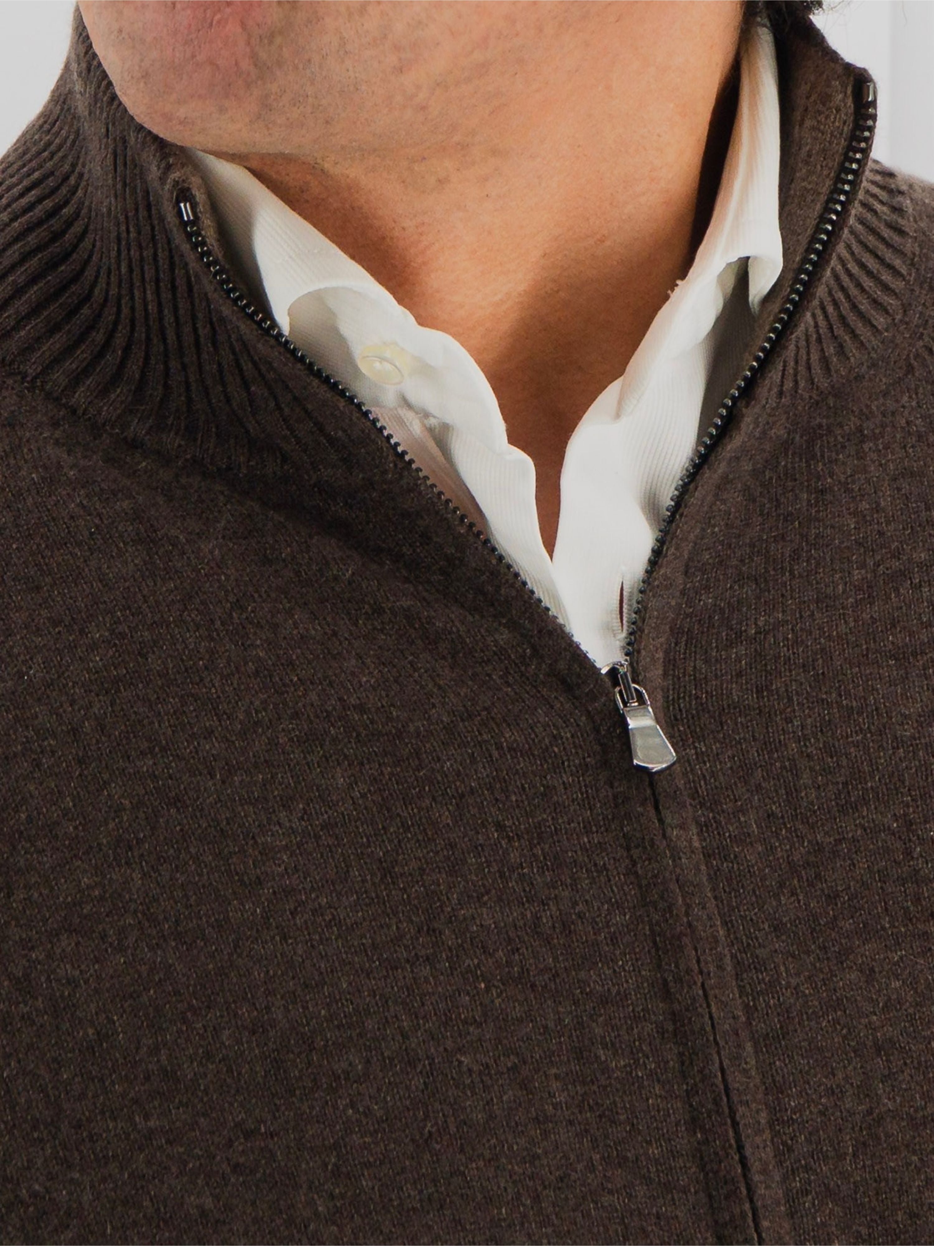 Full Zip 100% Cashmere Peat