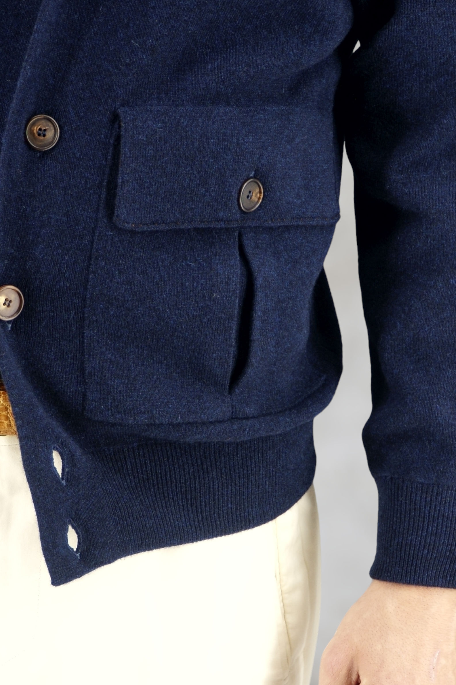 Bomber Milano Blu Navy 100% Cashmere