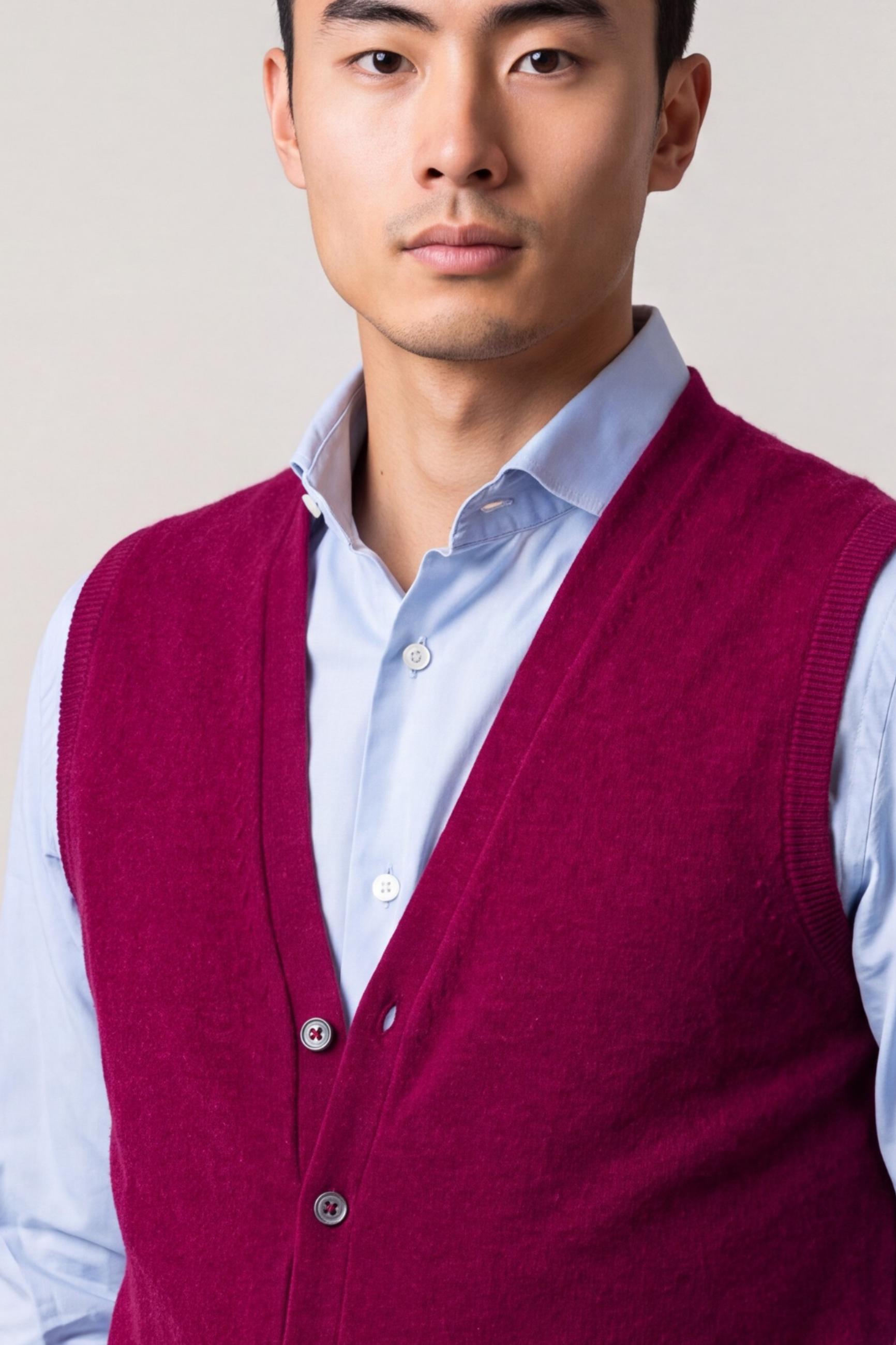 BUTTON GILET PRUGNA 100% CASHMERE