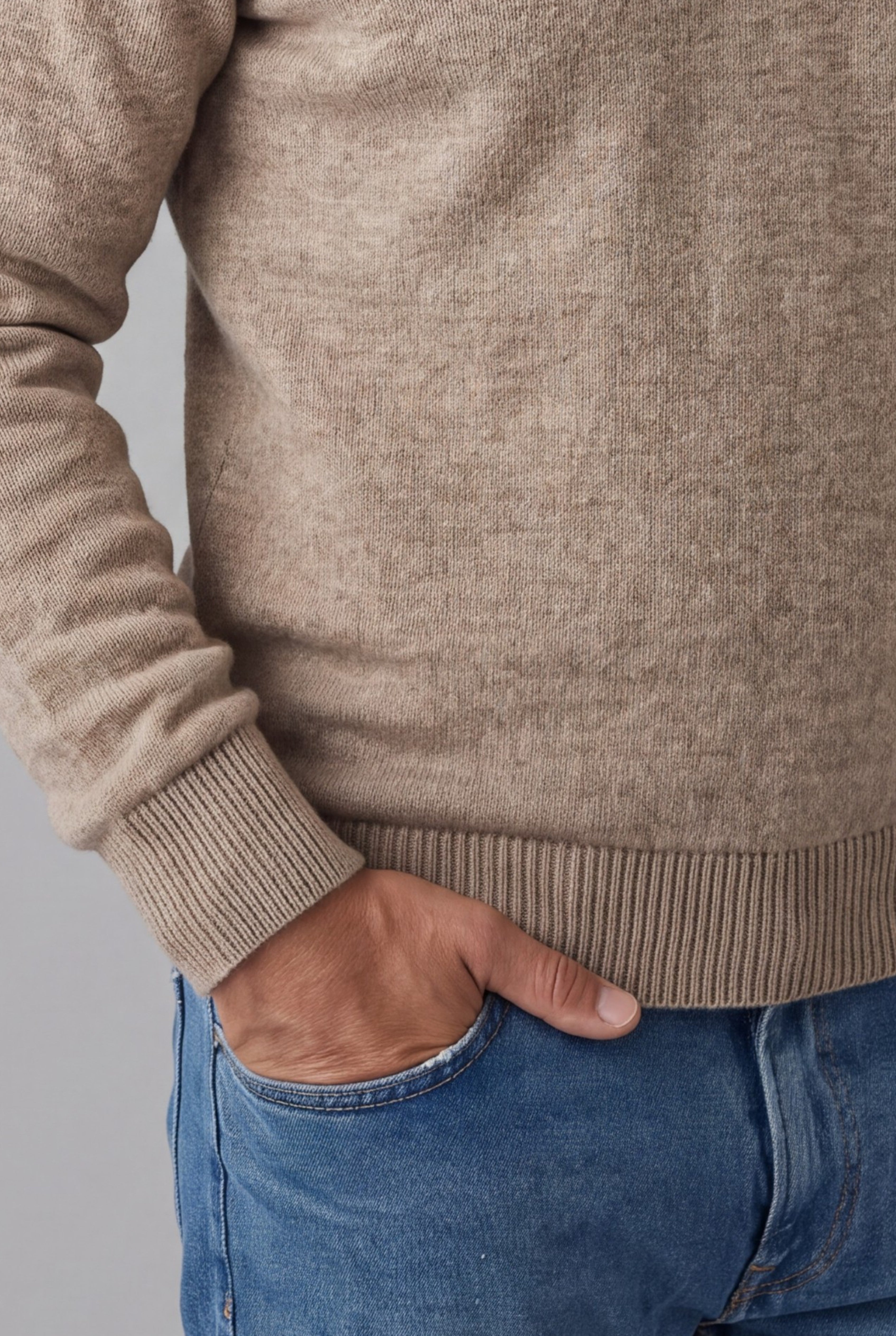 Scollo V Nuvola Arachide 100% Cashmere
