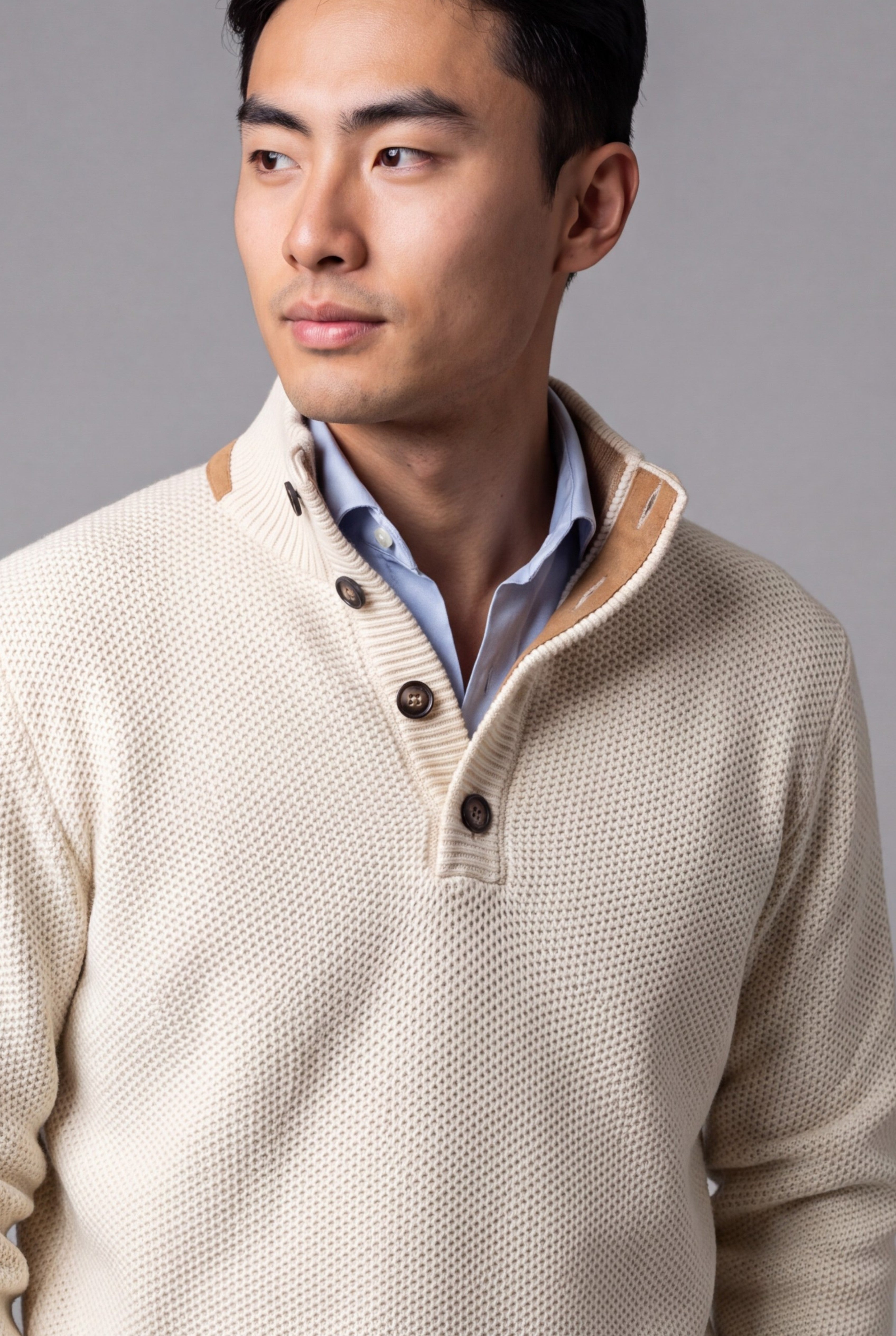 4 Buttons Honeycomb Panna 100% Cashmere