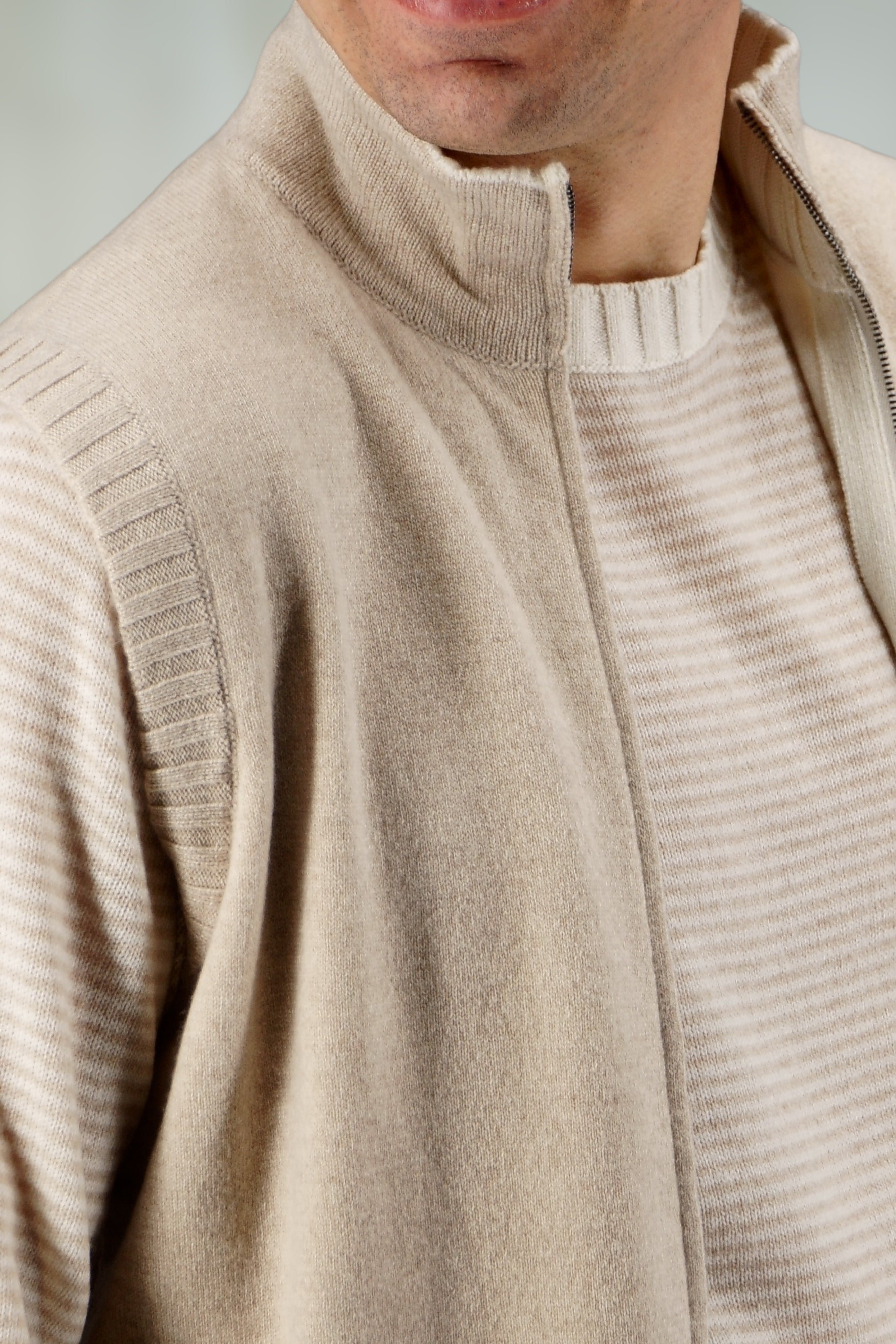 Double Vest Pebble 100% Cashmere