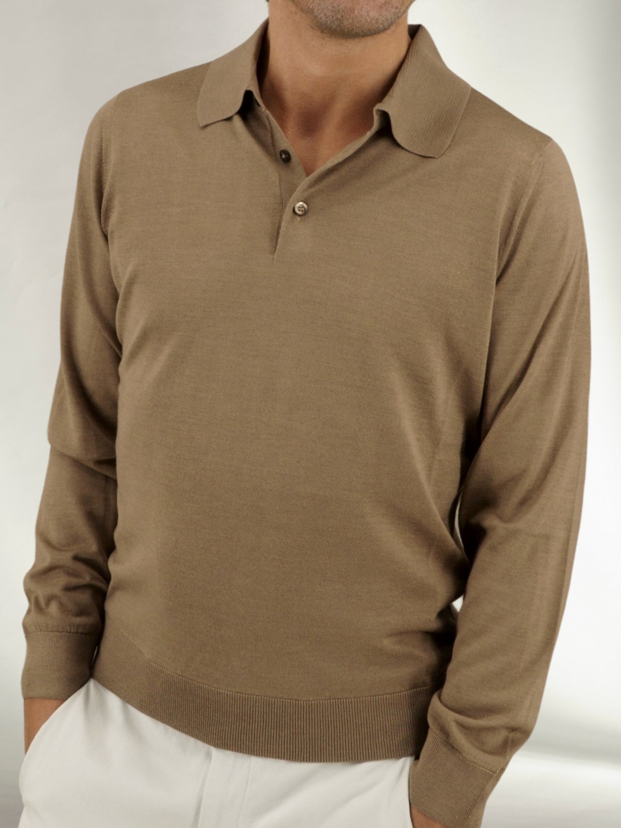 Polo Sweater Rhum Cashmere Wool and Silk