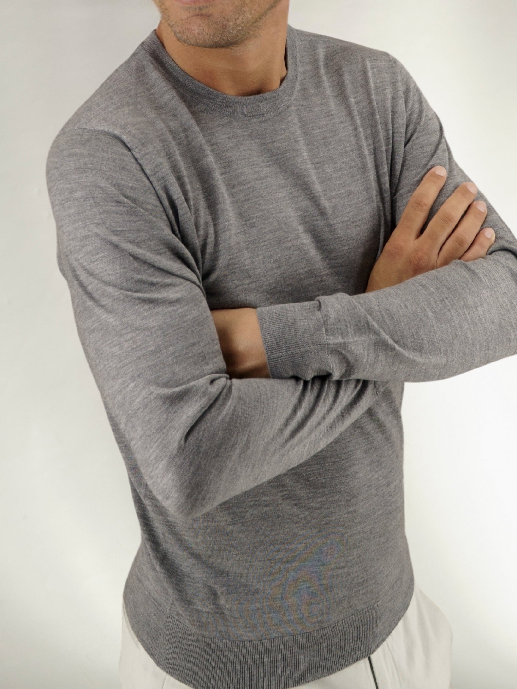 Girocollo cool grey Cashmere Lana e Seta