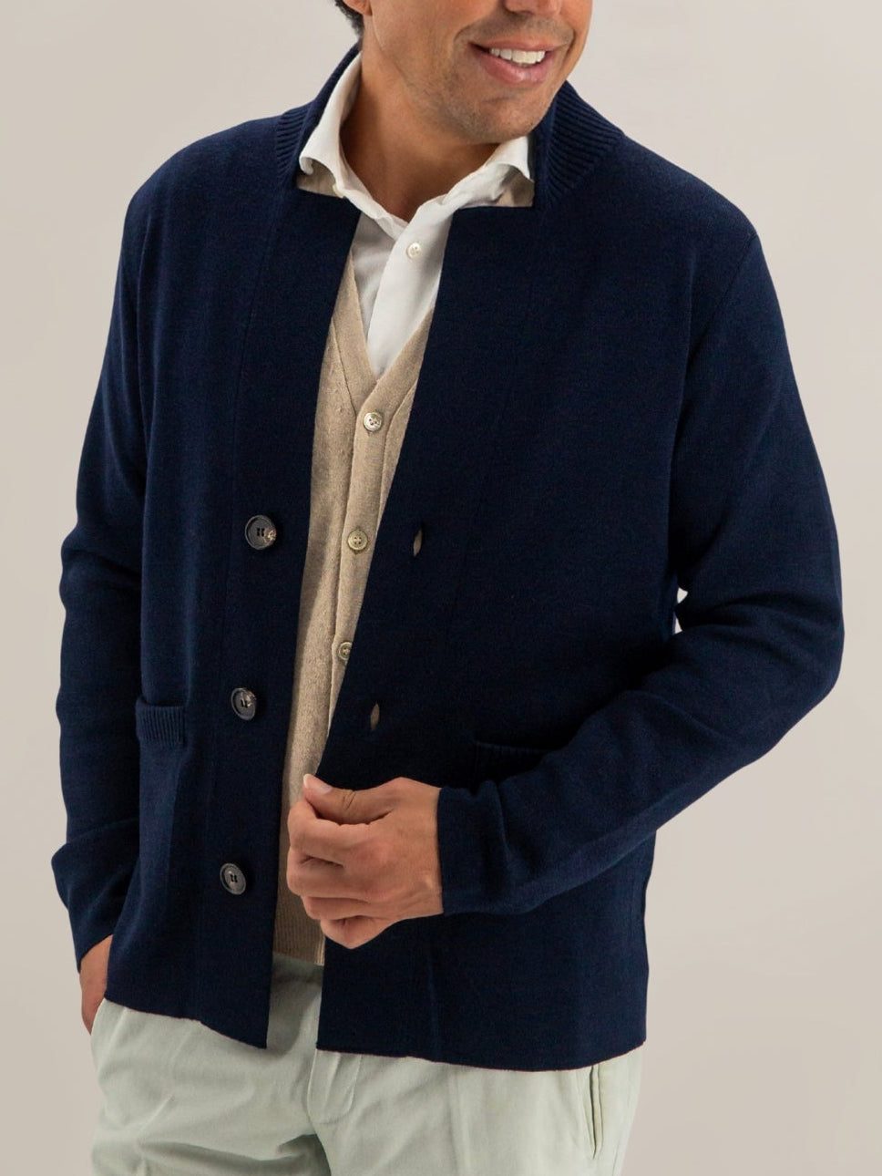 Giacca Sky 100% Lana Blu Notte