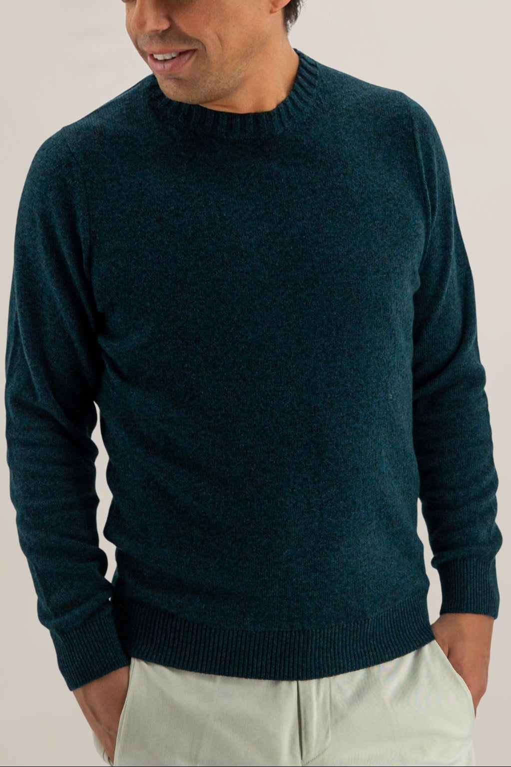 Girocollo Nuvola Verde Notte 100% Cashmere