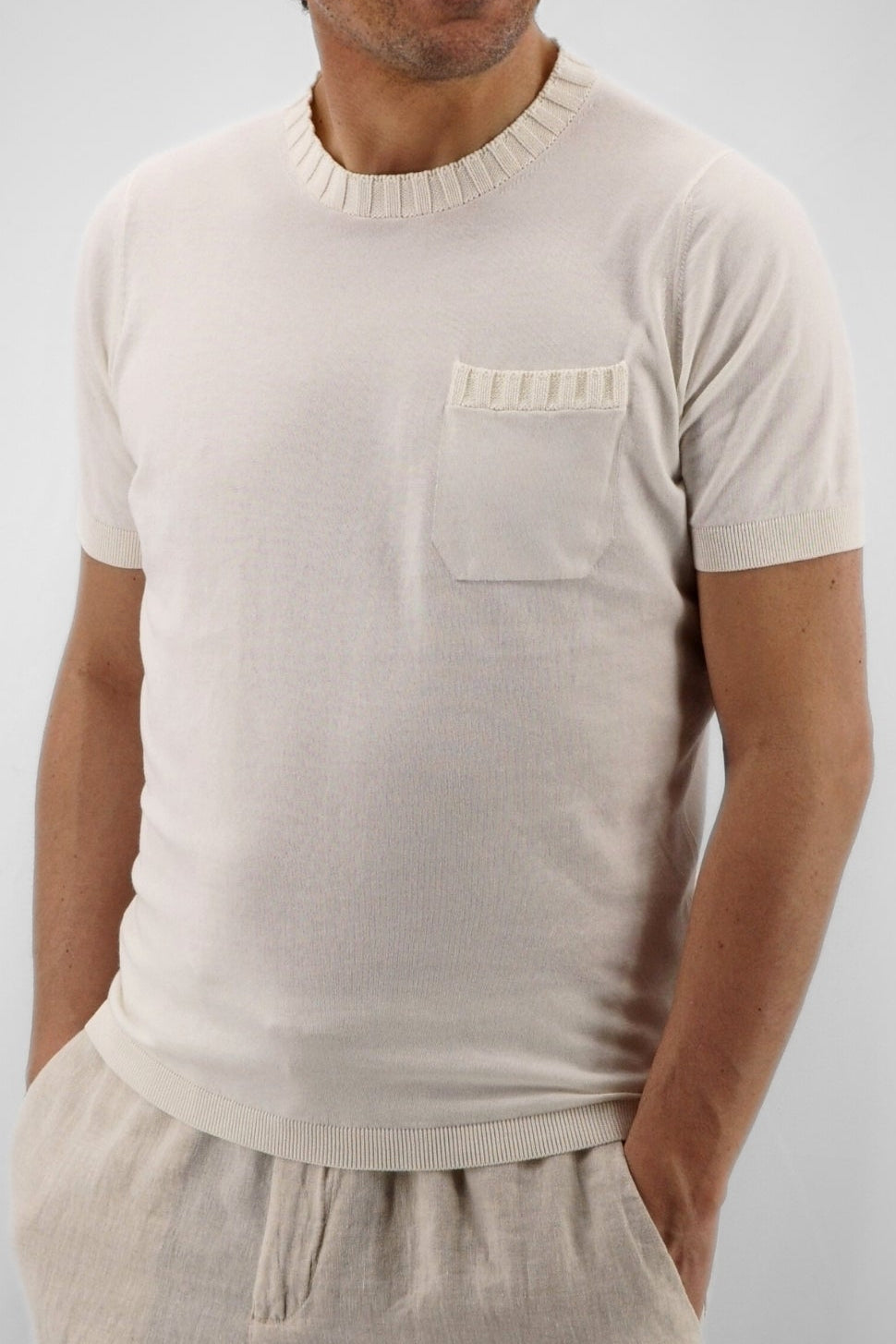 T-Shirt Costiera Latte 100% Cotone