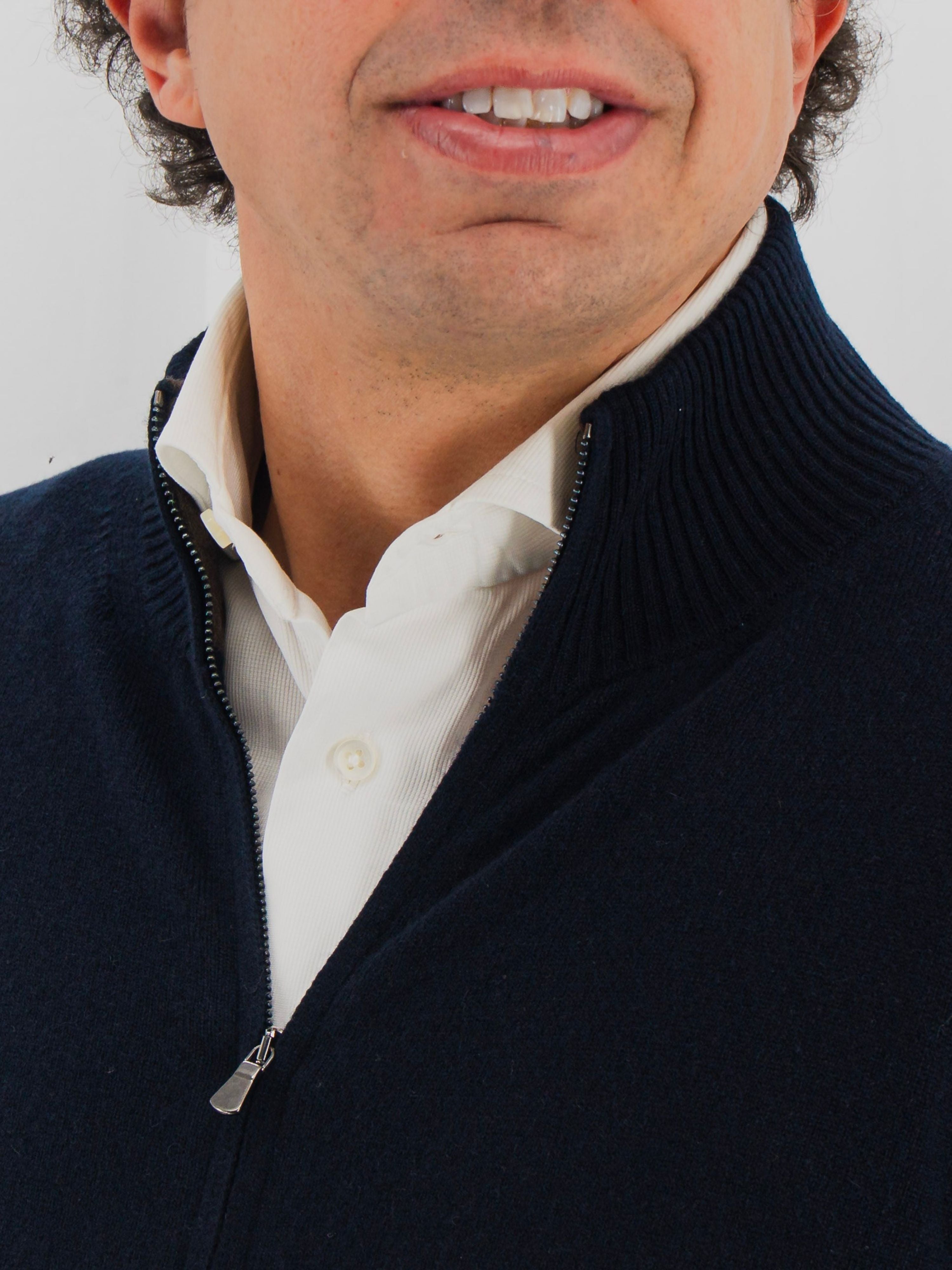 Full Zip 100% Cashmere Blu Navy