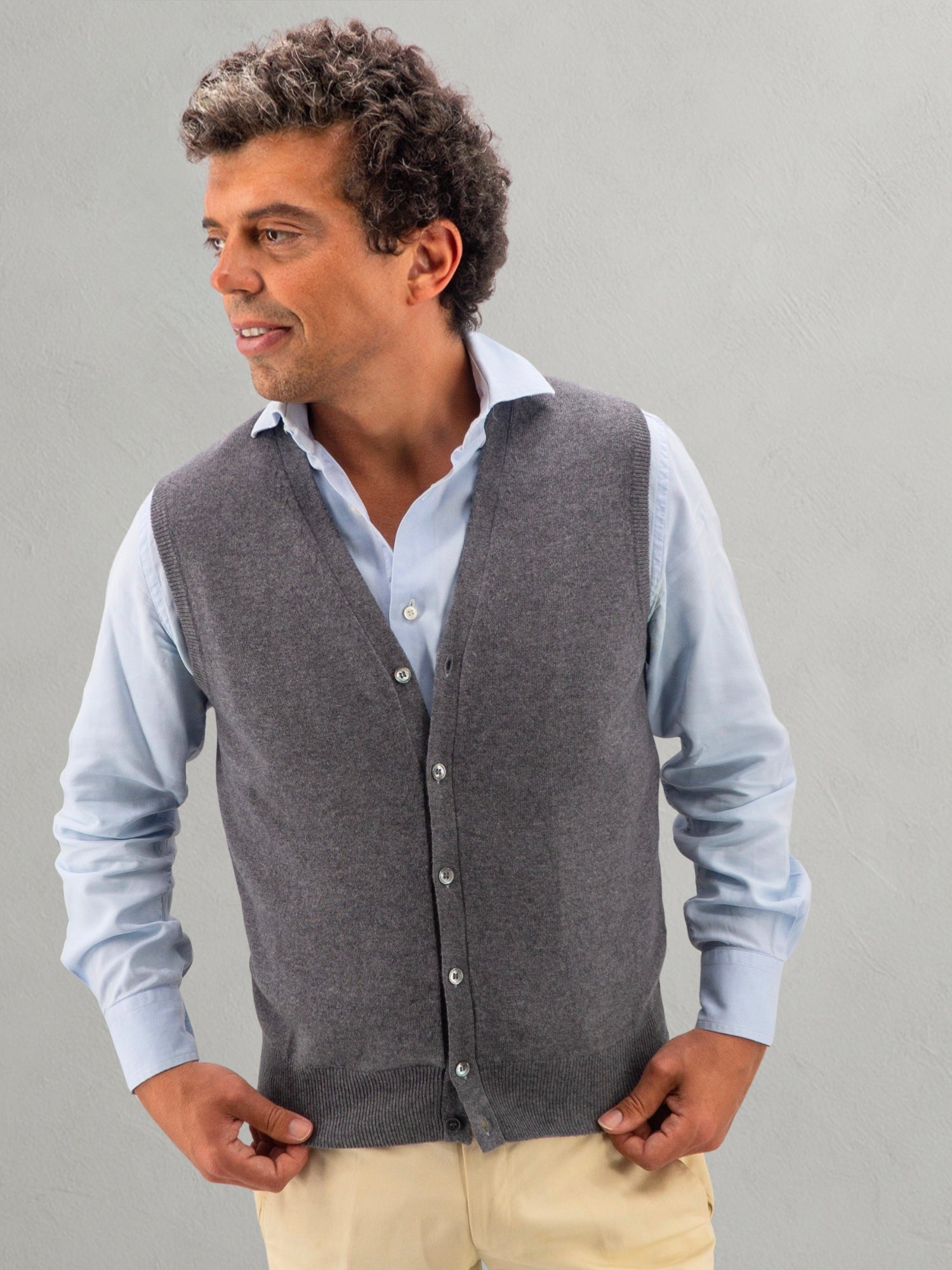 GILET BOTTONI IRON 100% CASHMERE