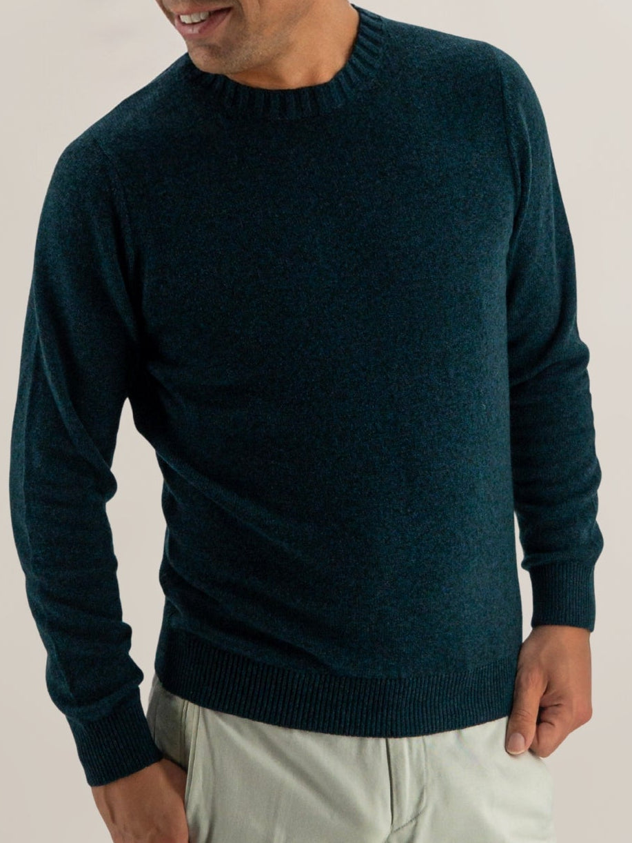 Girocollo Nuvola Verde Notte 100% Cashmere