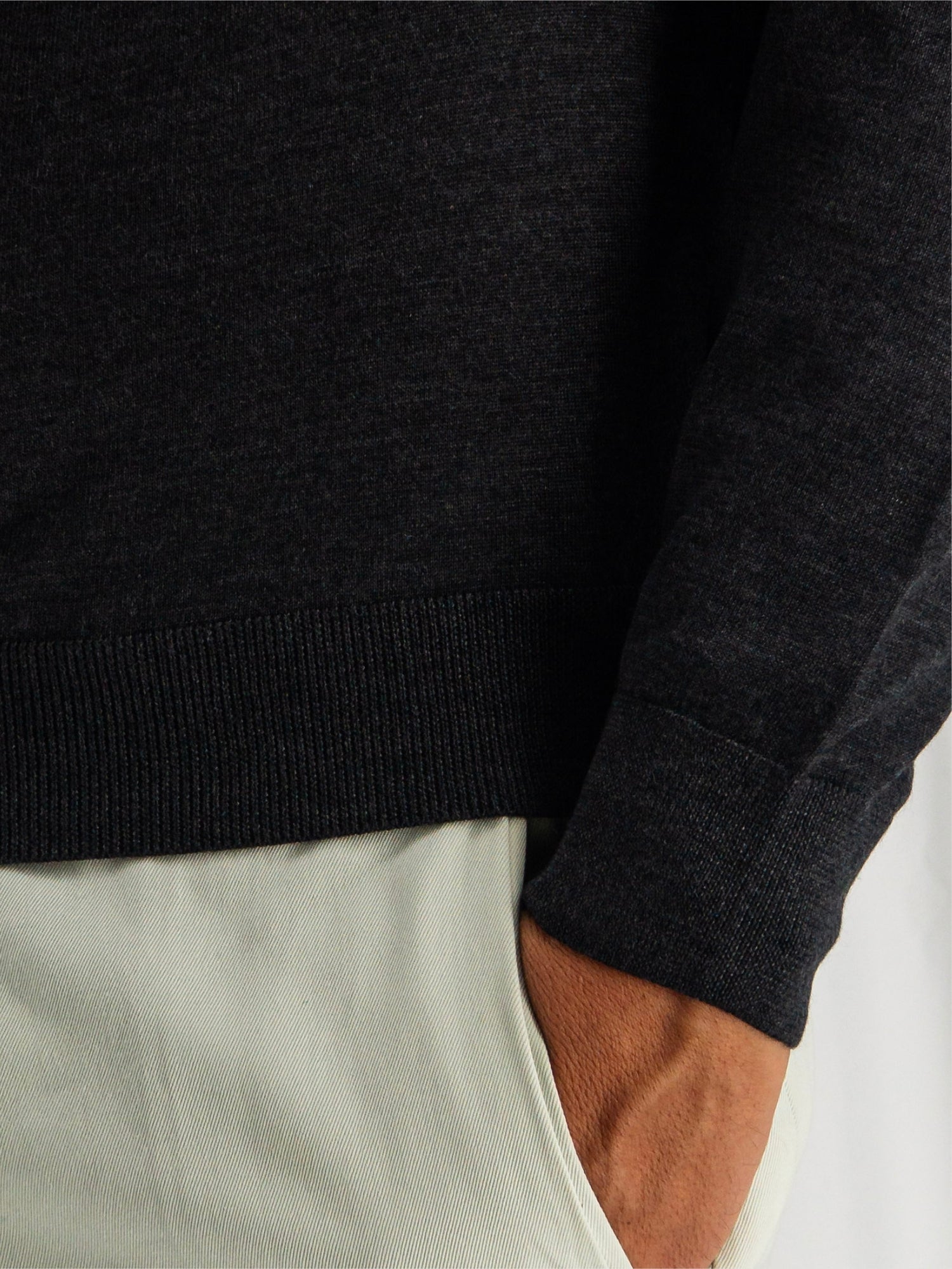 Polo Sweater Grafite Cashmere Wool and Silk