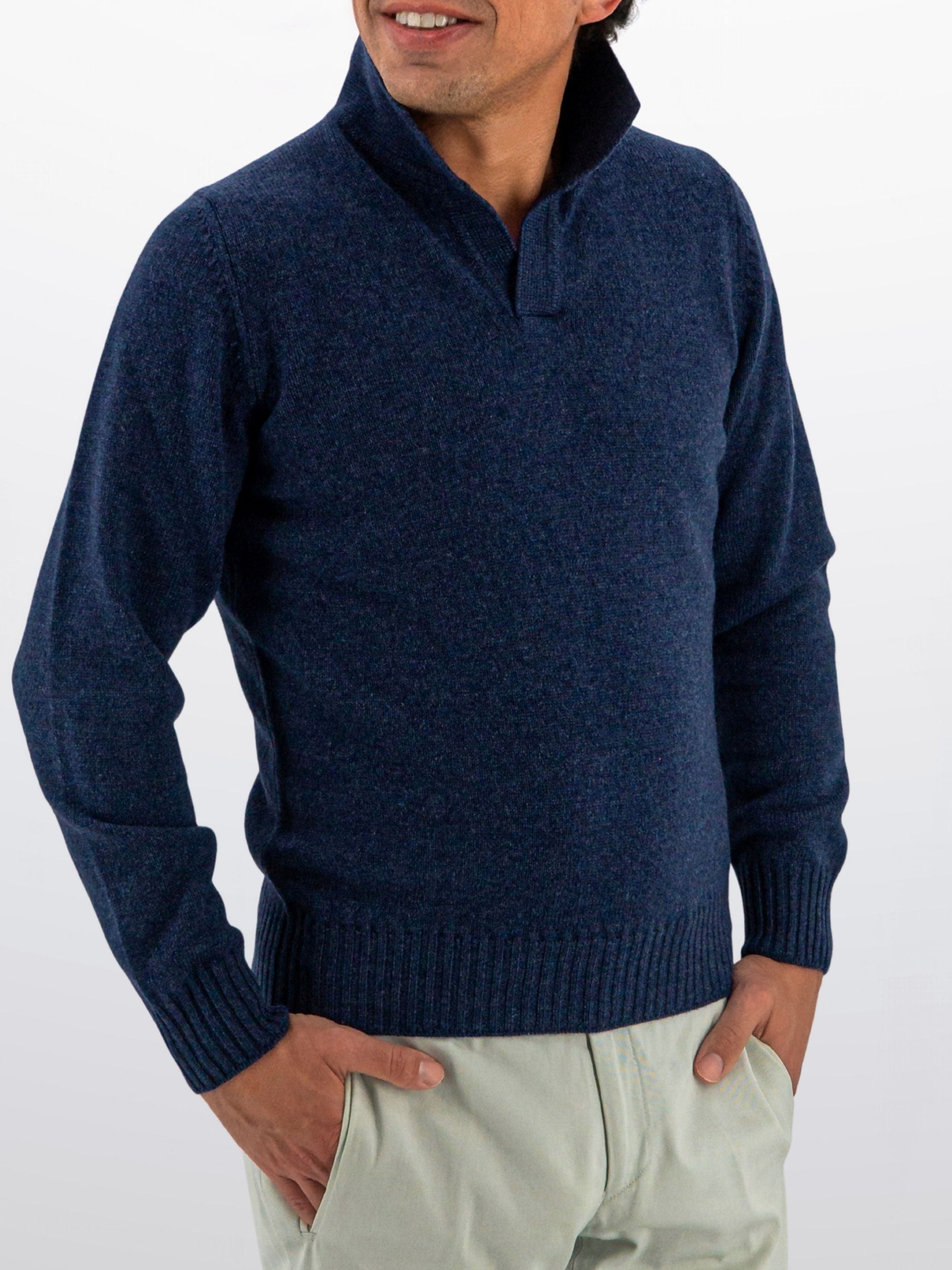 Maglia Polo 100% Cashmere Prussia