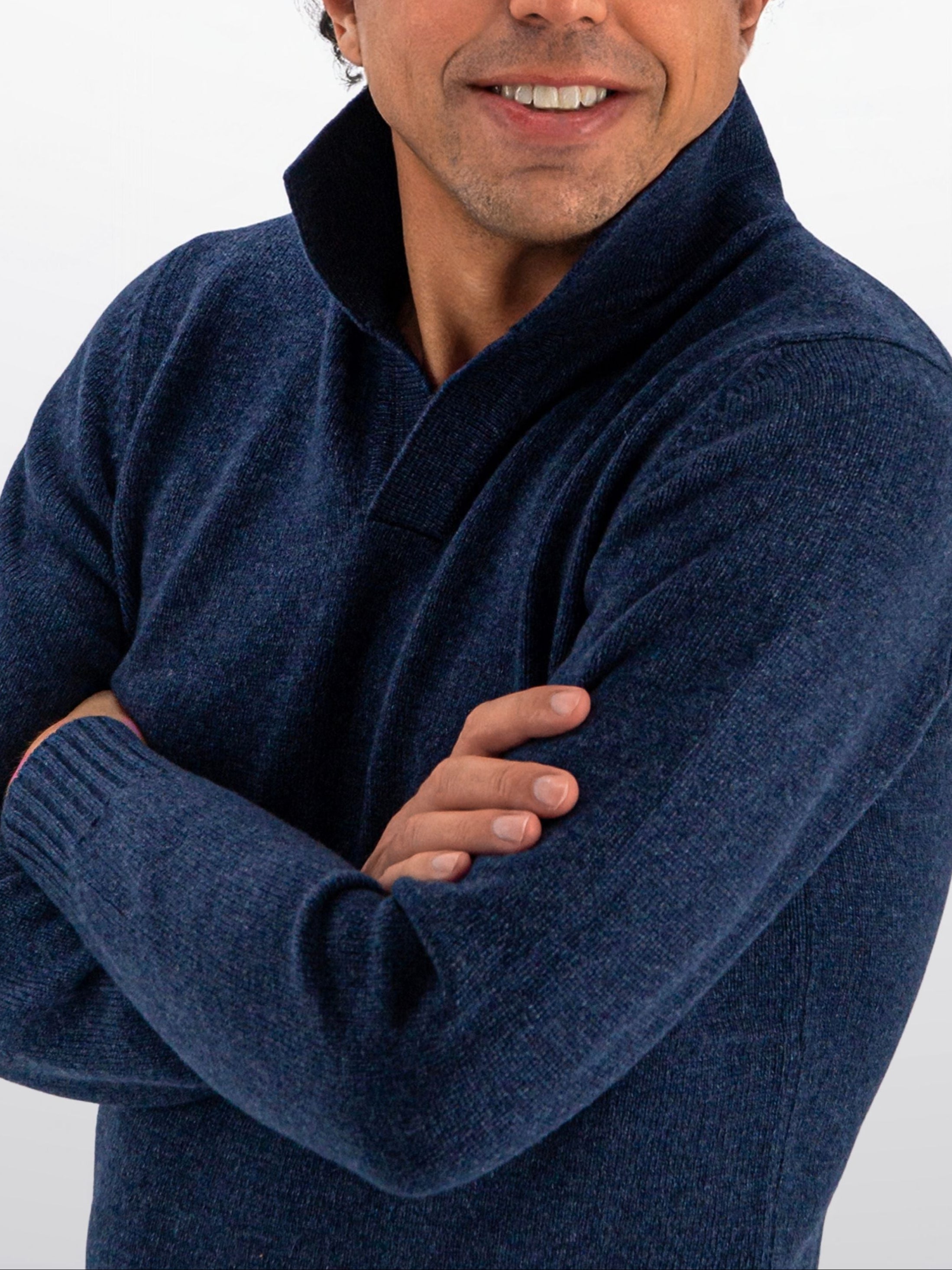 Maglia Polo 100% Cashmere Prussia