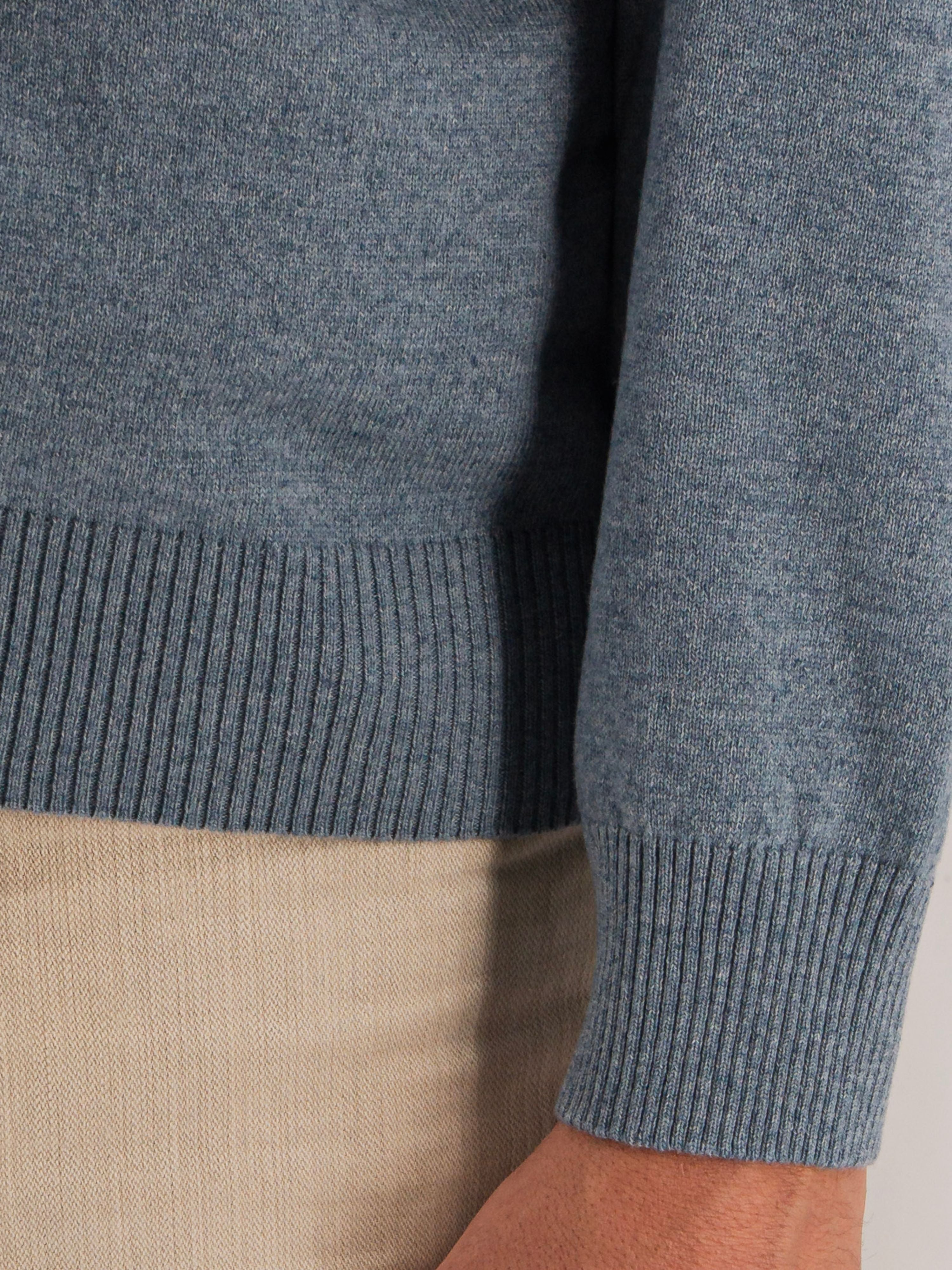 Half Zip 100% Cashmere Oxford