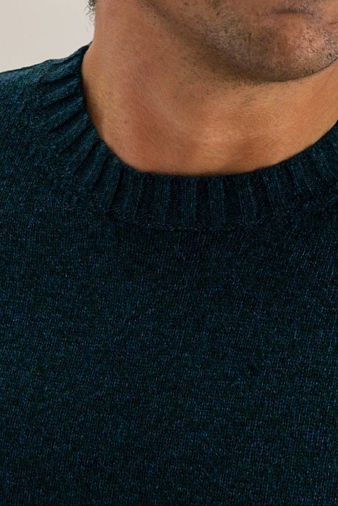 Girocollo Nuvola Verde Notte 100% Cashmere