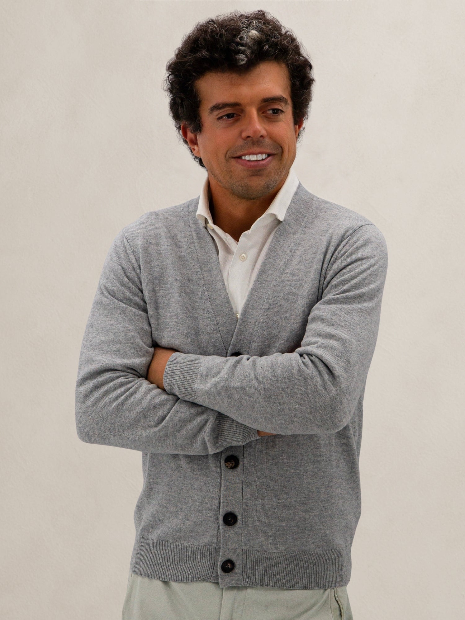 Cardigan 2 Ply 100% Cashmere - Moka