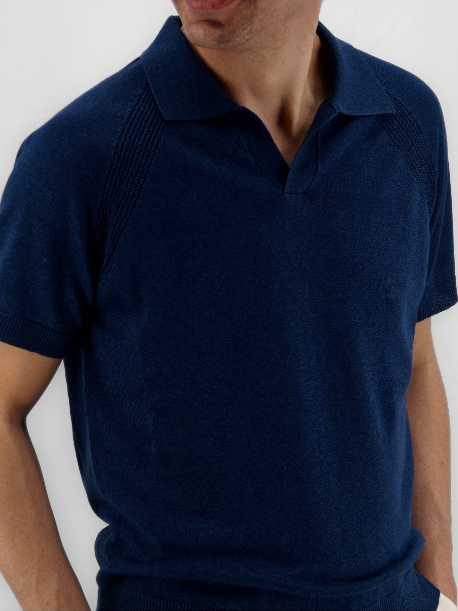 Polo Malibu Blu 68% Lino 32% Cotone