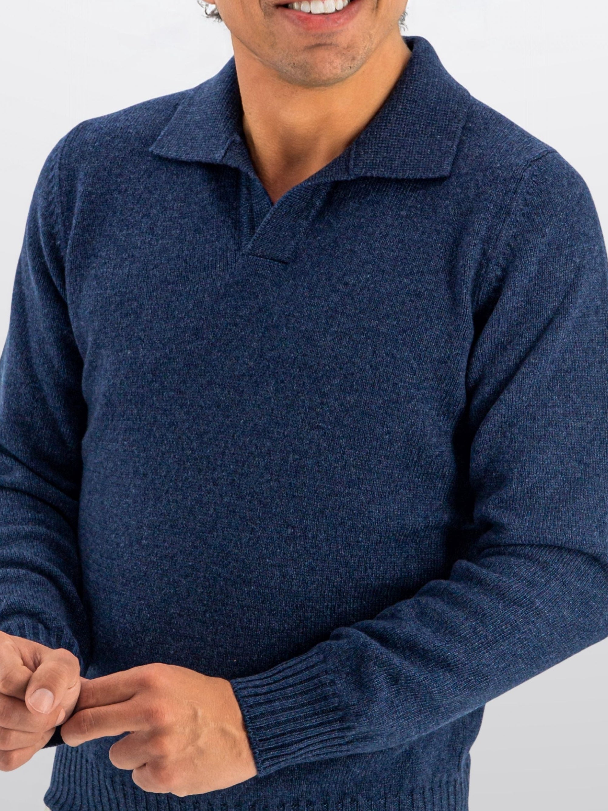 Maglia Polo 100% Cashmere Prussia