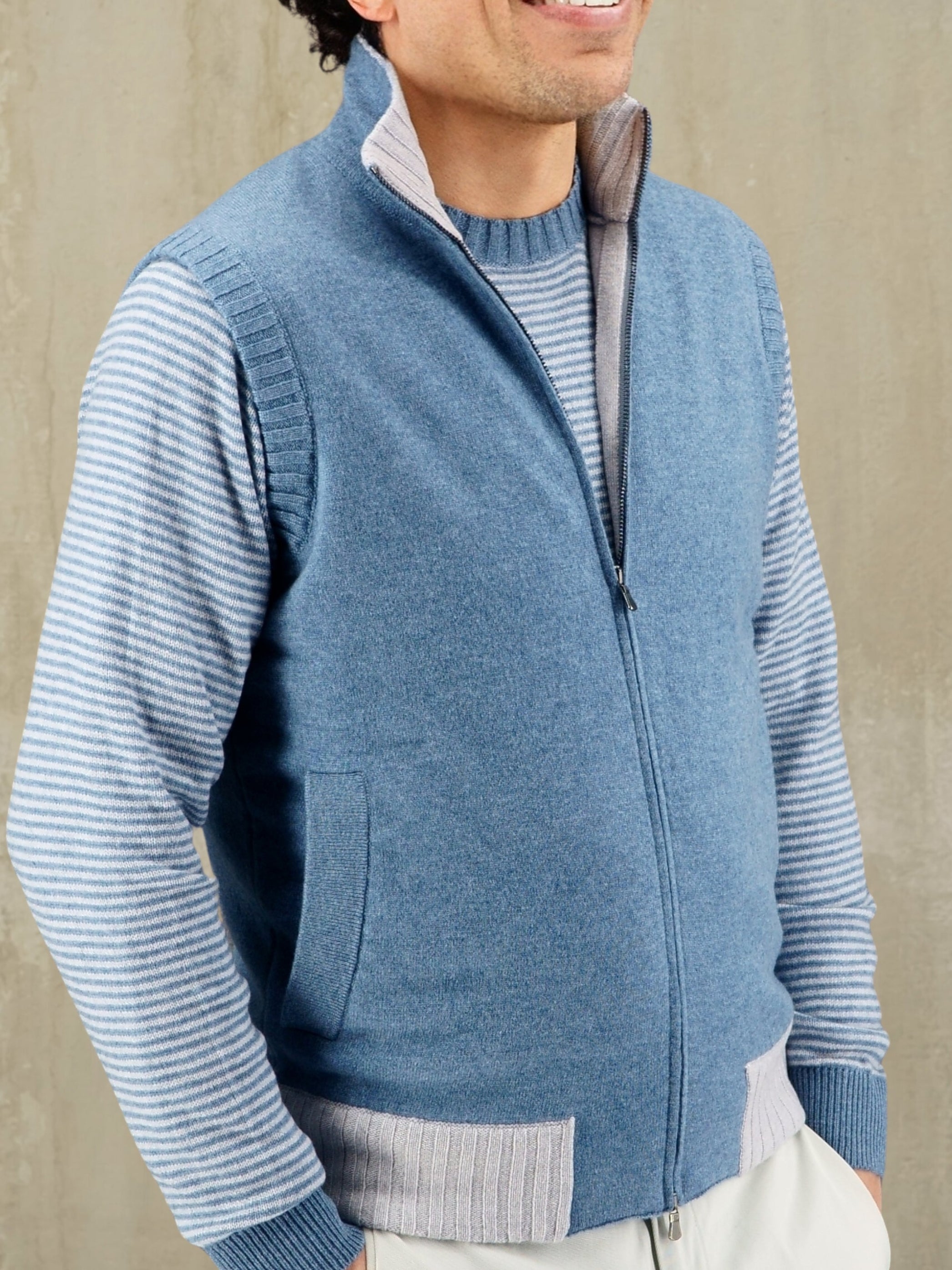 Gilet Double Vela 100% Cashmere