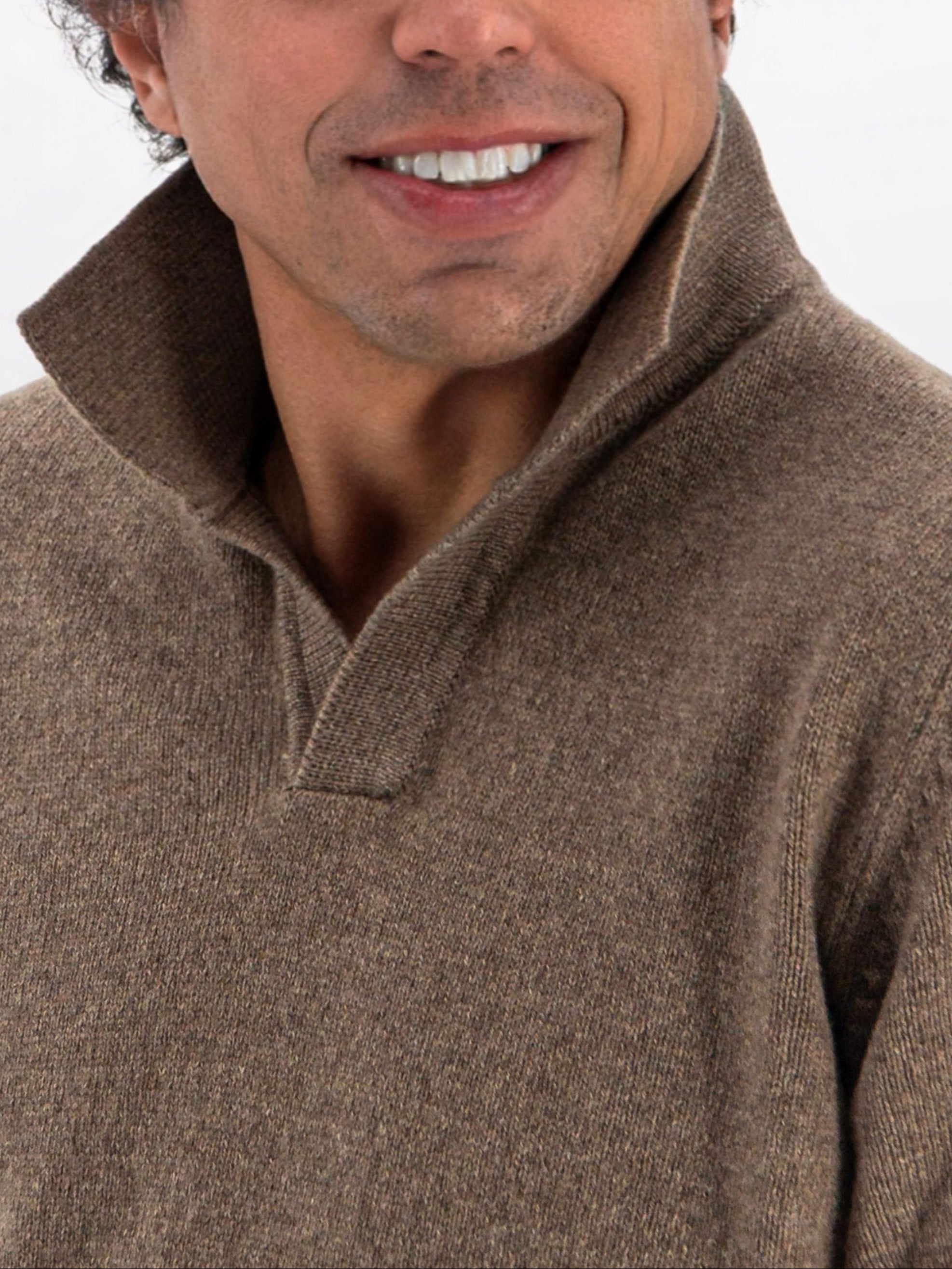 Polo Sweater 100% Cashmere Noce