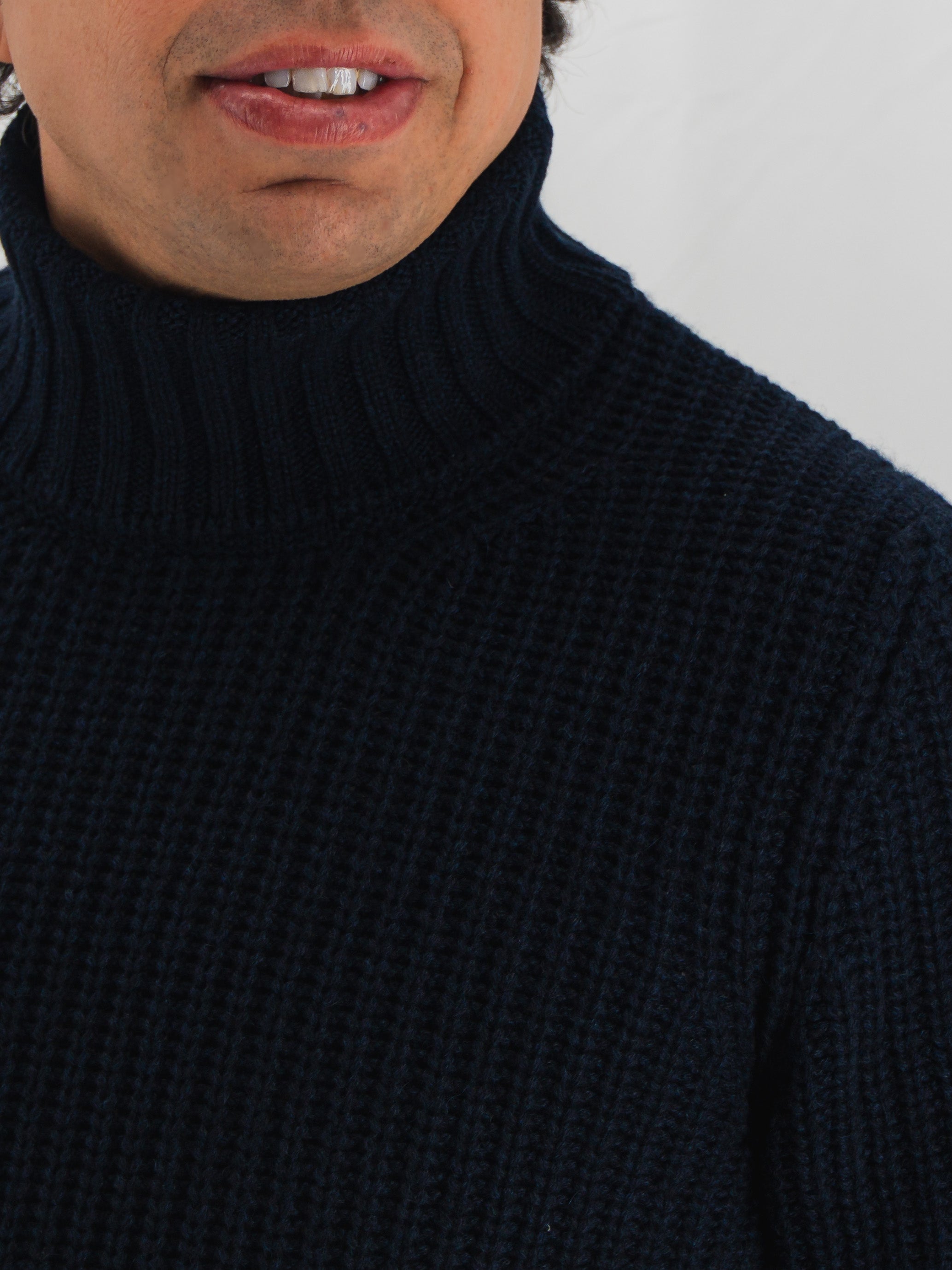 Dolcevita Pannocchia Blu Navy 100% Cashmere