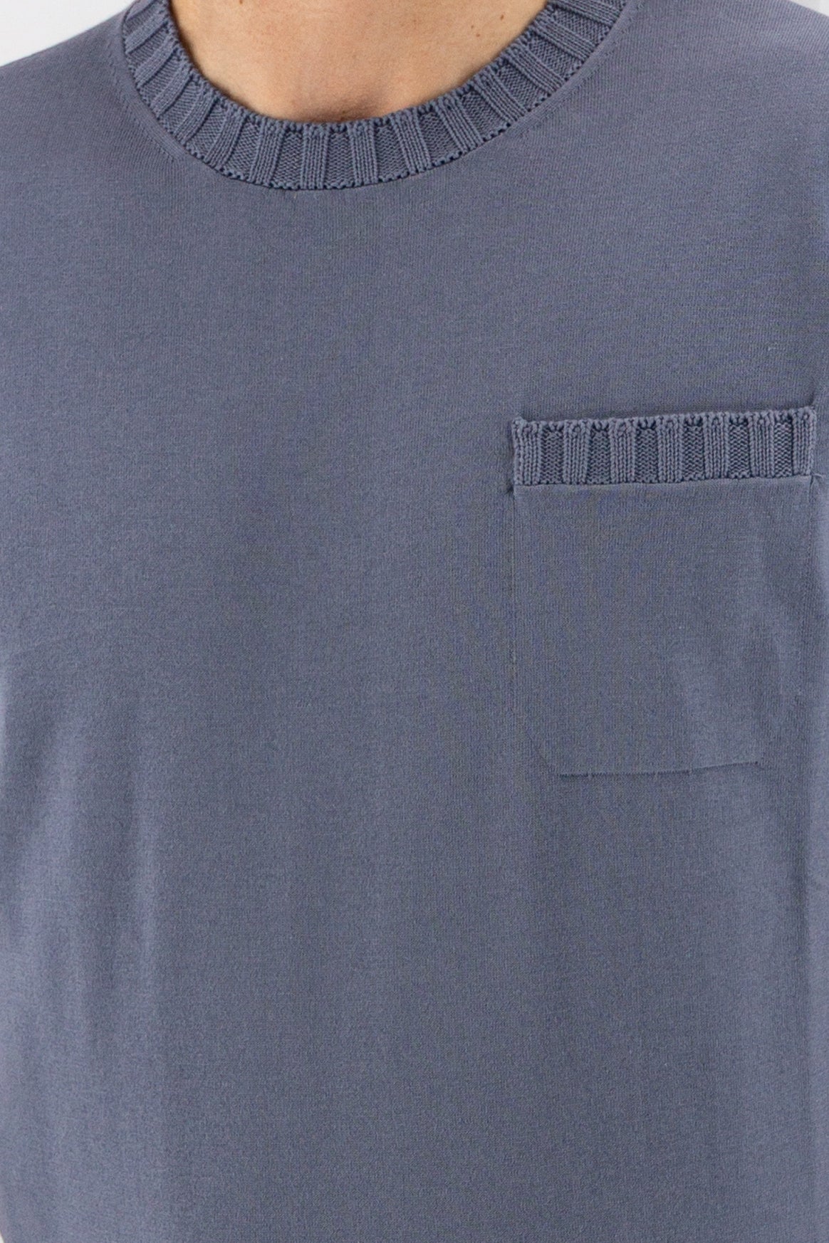 T-Shirt Costiera Blu Ardesia 100% Cotone