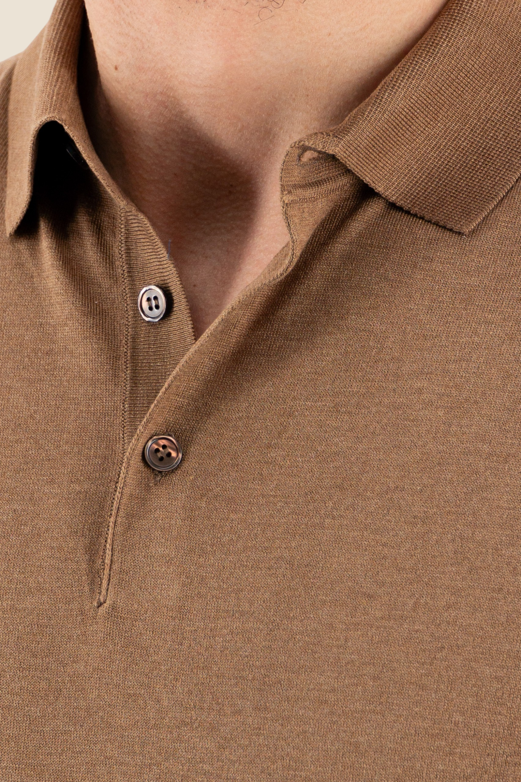 Polo Maniche Corte Rhum 100% Seta