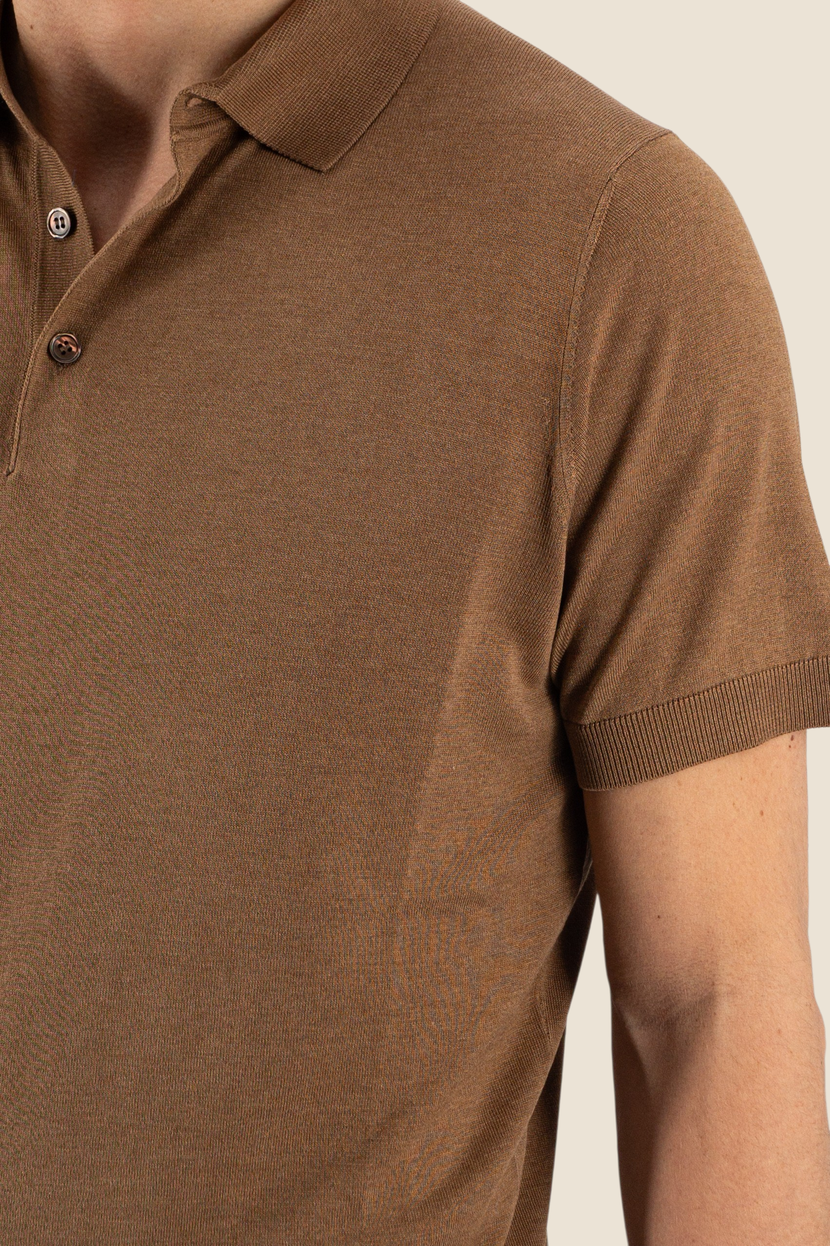 Polo Maniche Corte Rhum 100% Seta