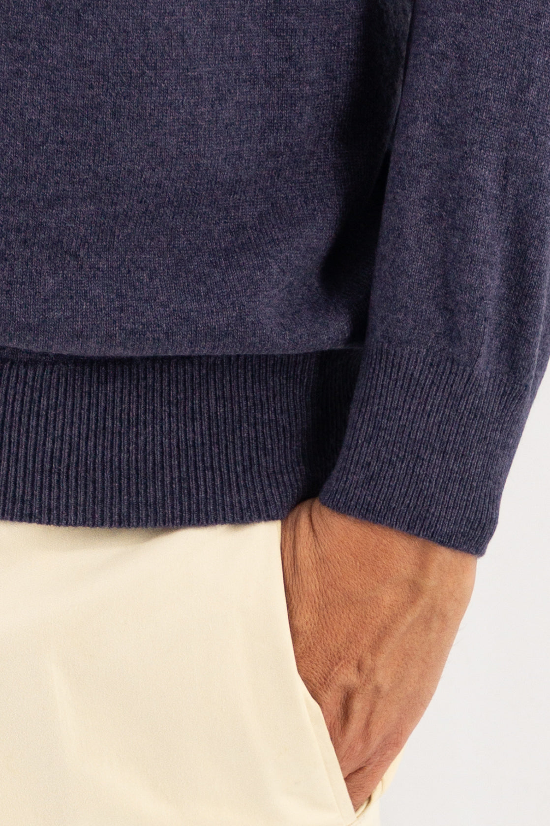 Maglia Polo Classic 100% Cashmere Purple Grey