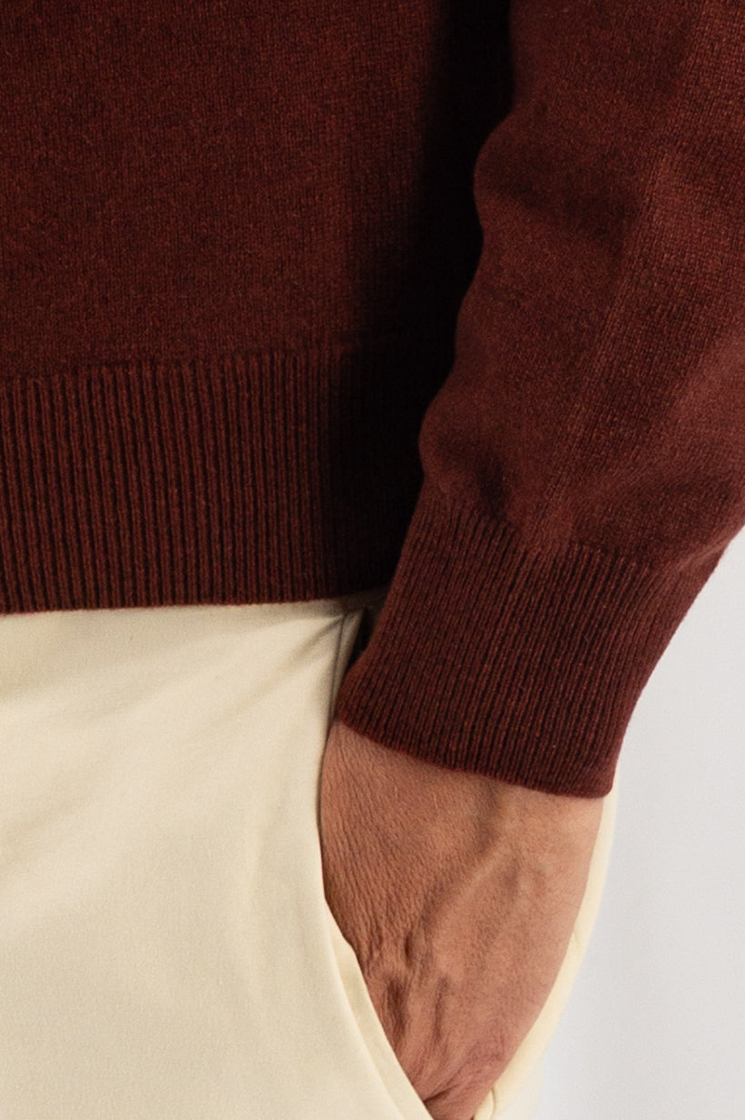 Classic Crewneck Brick Red 100% Cashmere