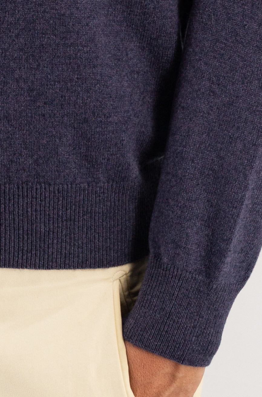 Classic Crewneck Purple Grey 100% Cashmere