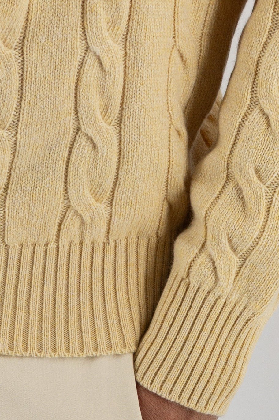 Girocollo Treccia 100% Cashmere Butter Yellow