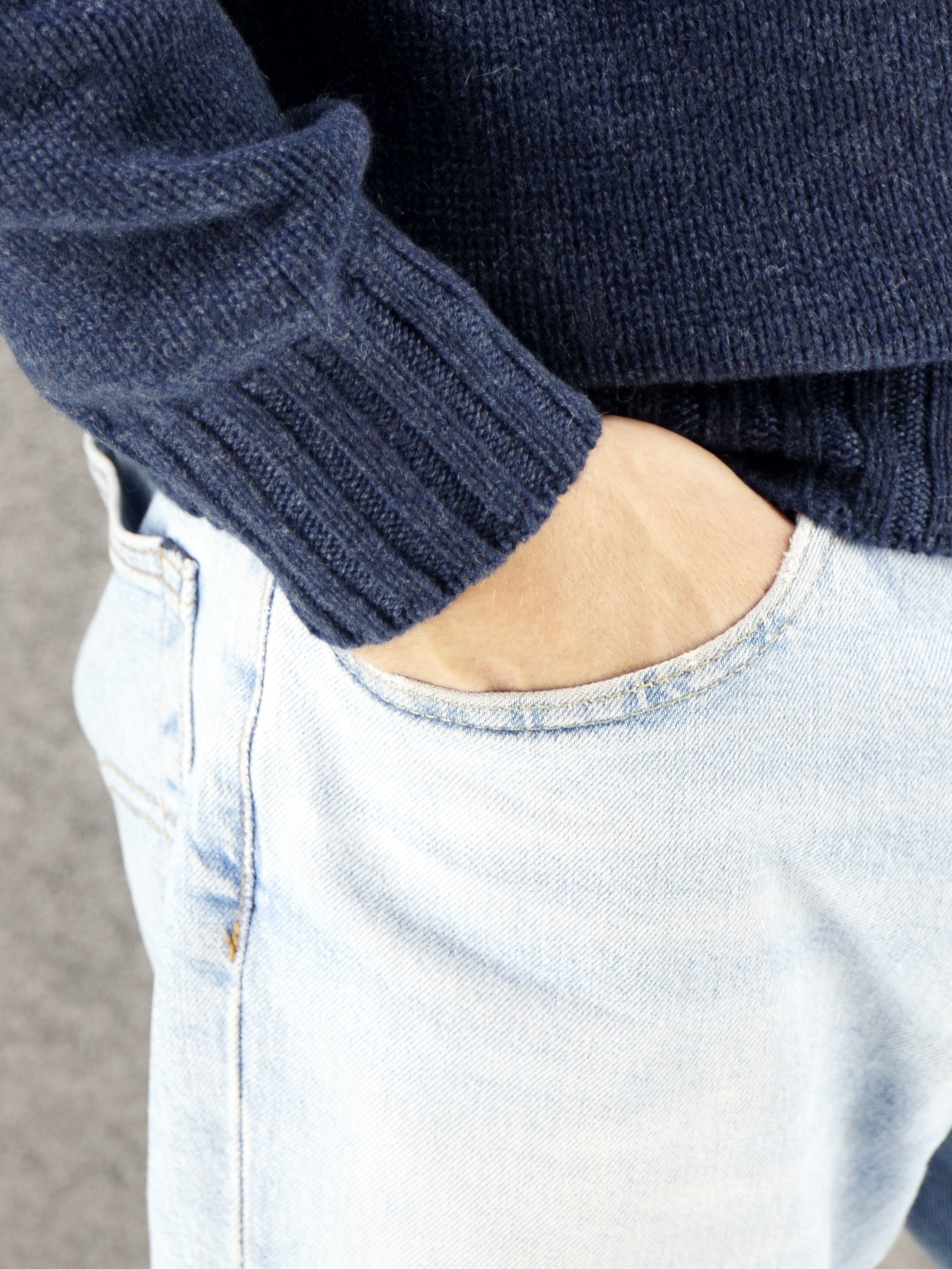 Girocollo Dolomiti Steelblu 100% Cashmere