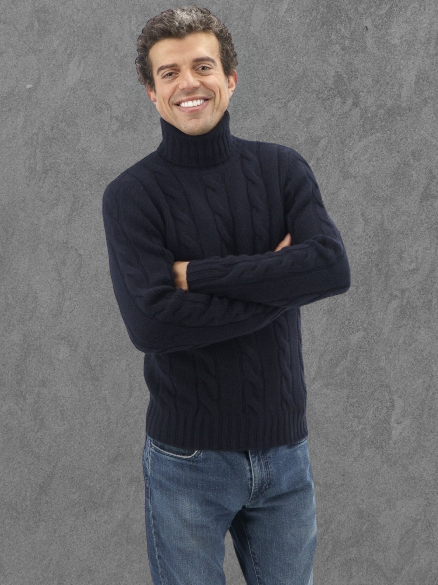 Dolcevita Treccia Larga Dark Blu 100% Cashmere