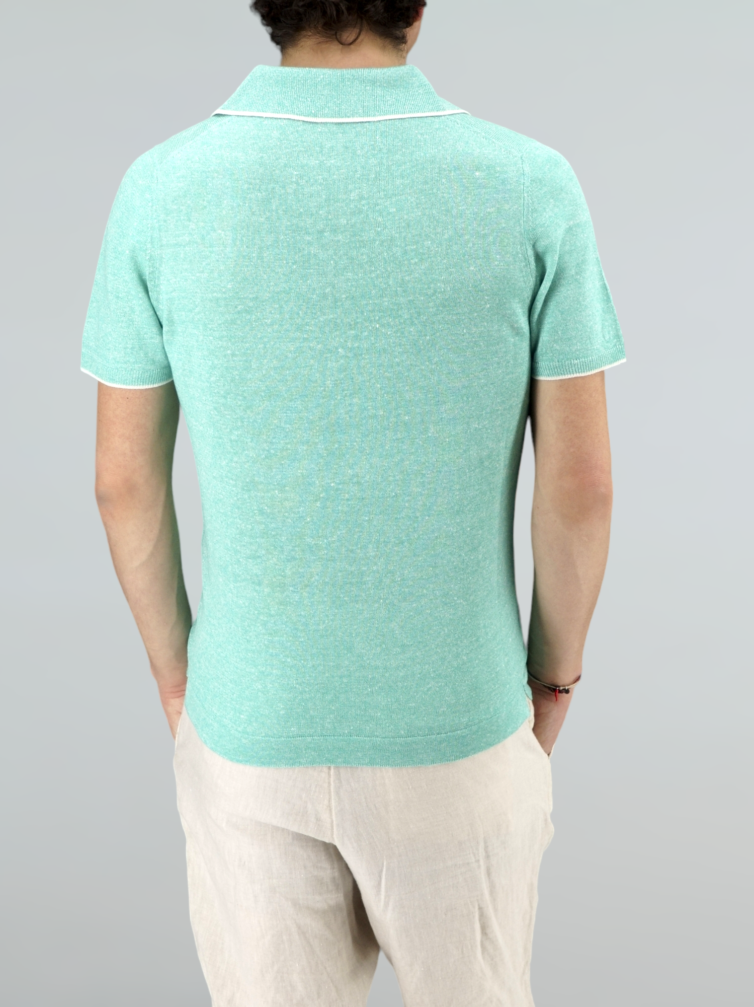 Short Sleeve Polo Shirt Laguna 68% Linen 32% Cotton