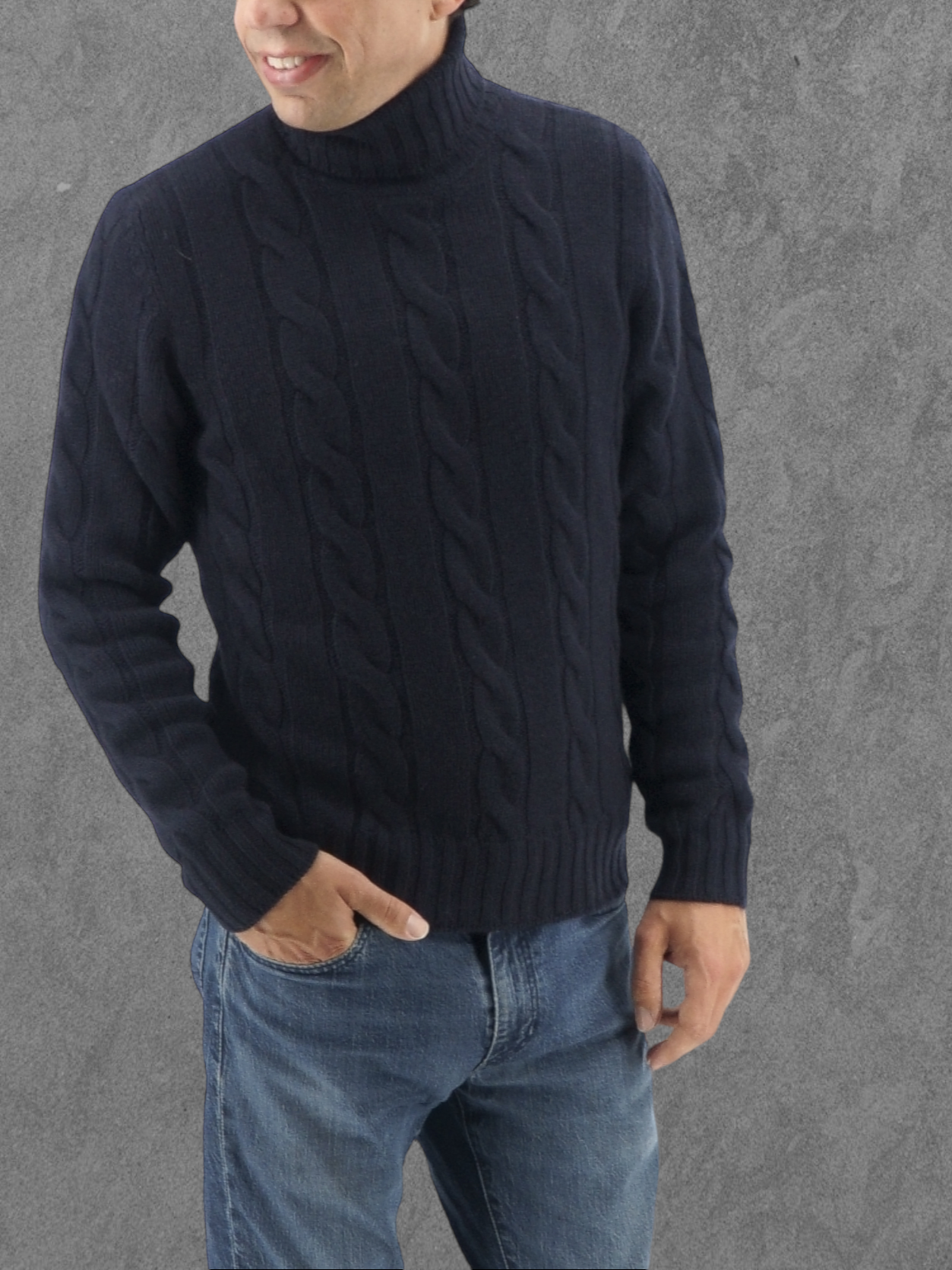 Dolcevita Treccia Larga Dark Blu 100% Cashmere