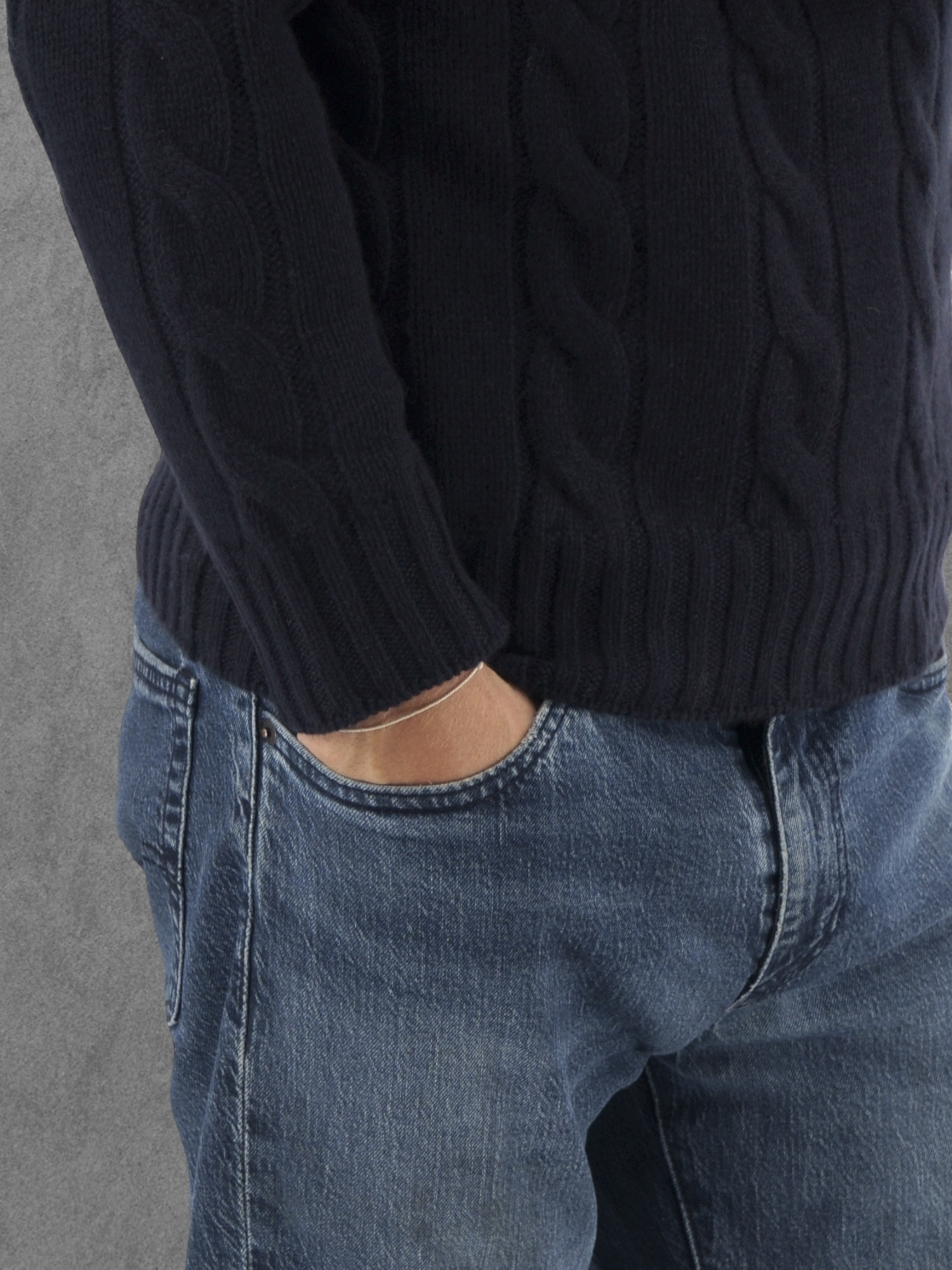 Dolcevita Treccia Larga Dark Blu 100% Cashmere