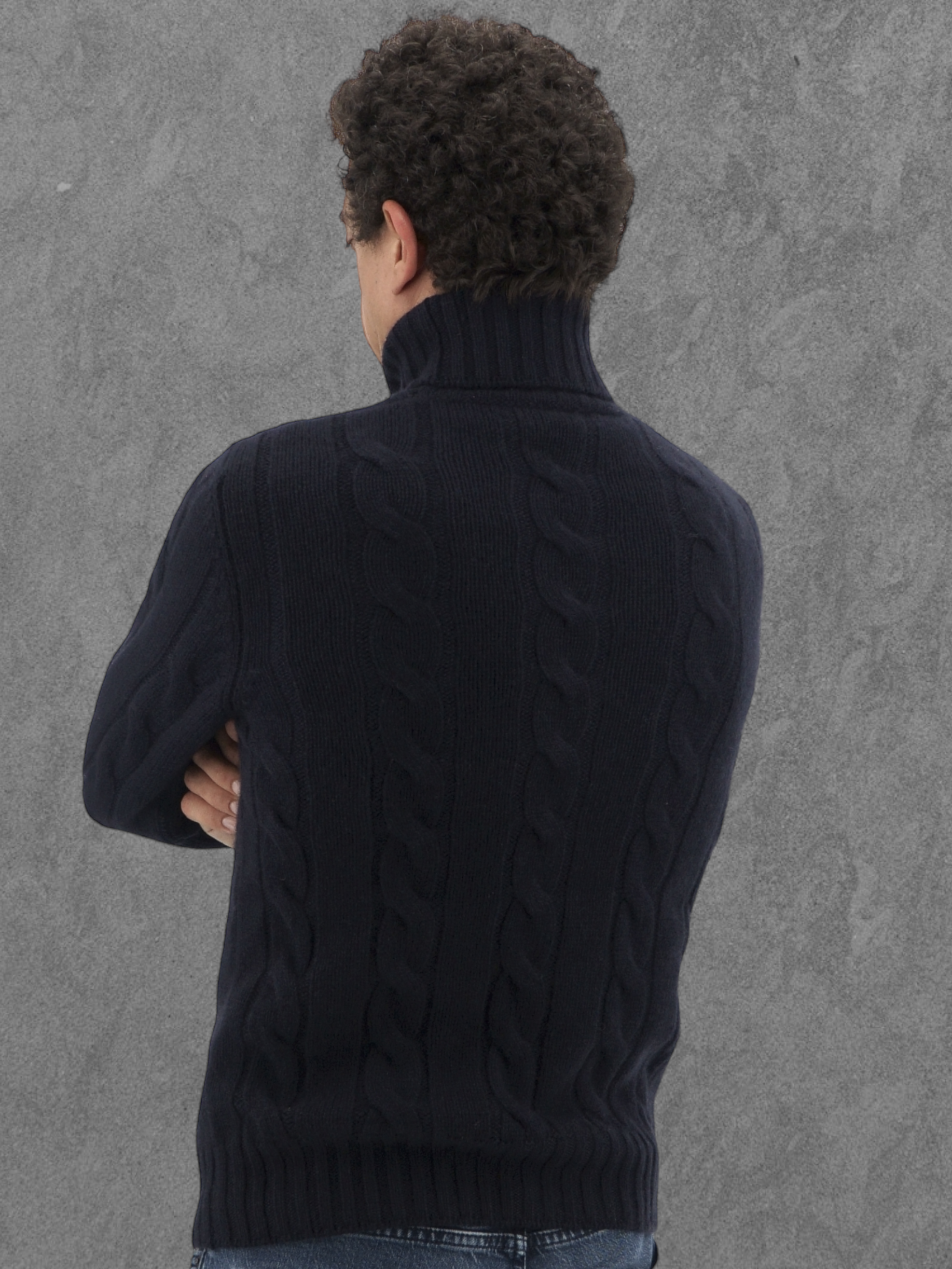 Dolcevita Treccia Larga Dark Blu 100% Cashmere