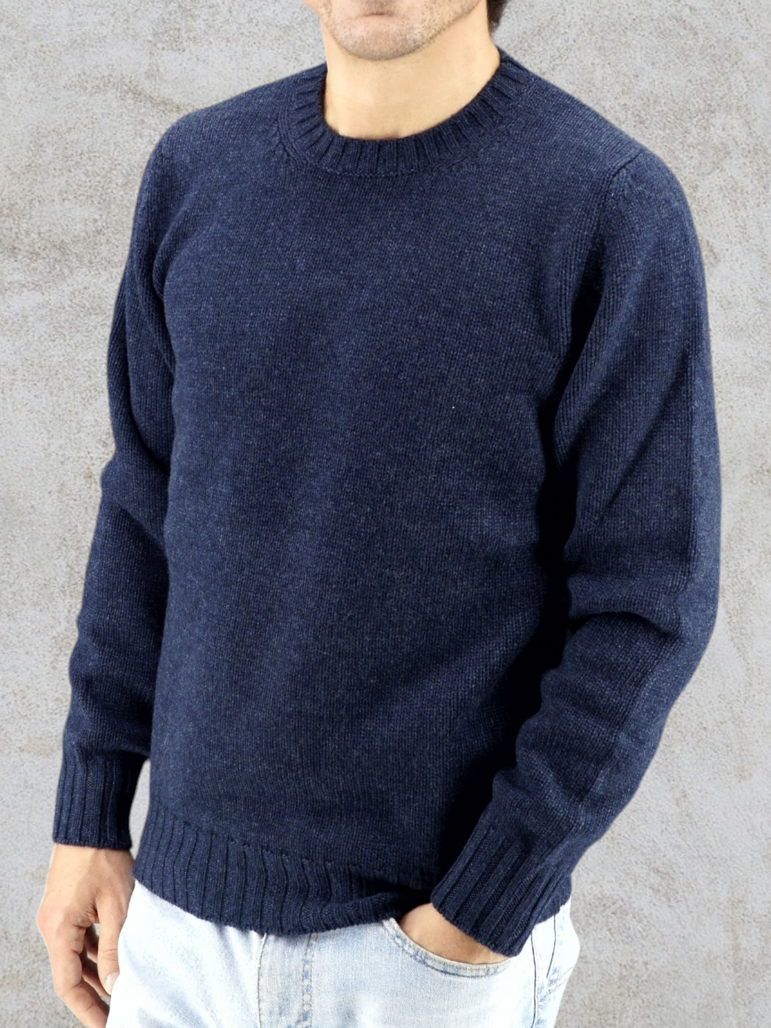 Girocollo Dolomiti Steelblu 100% Cashmere