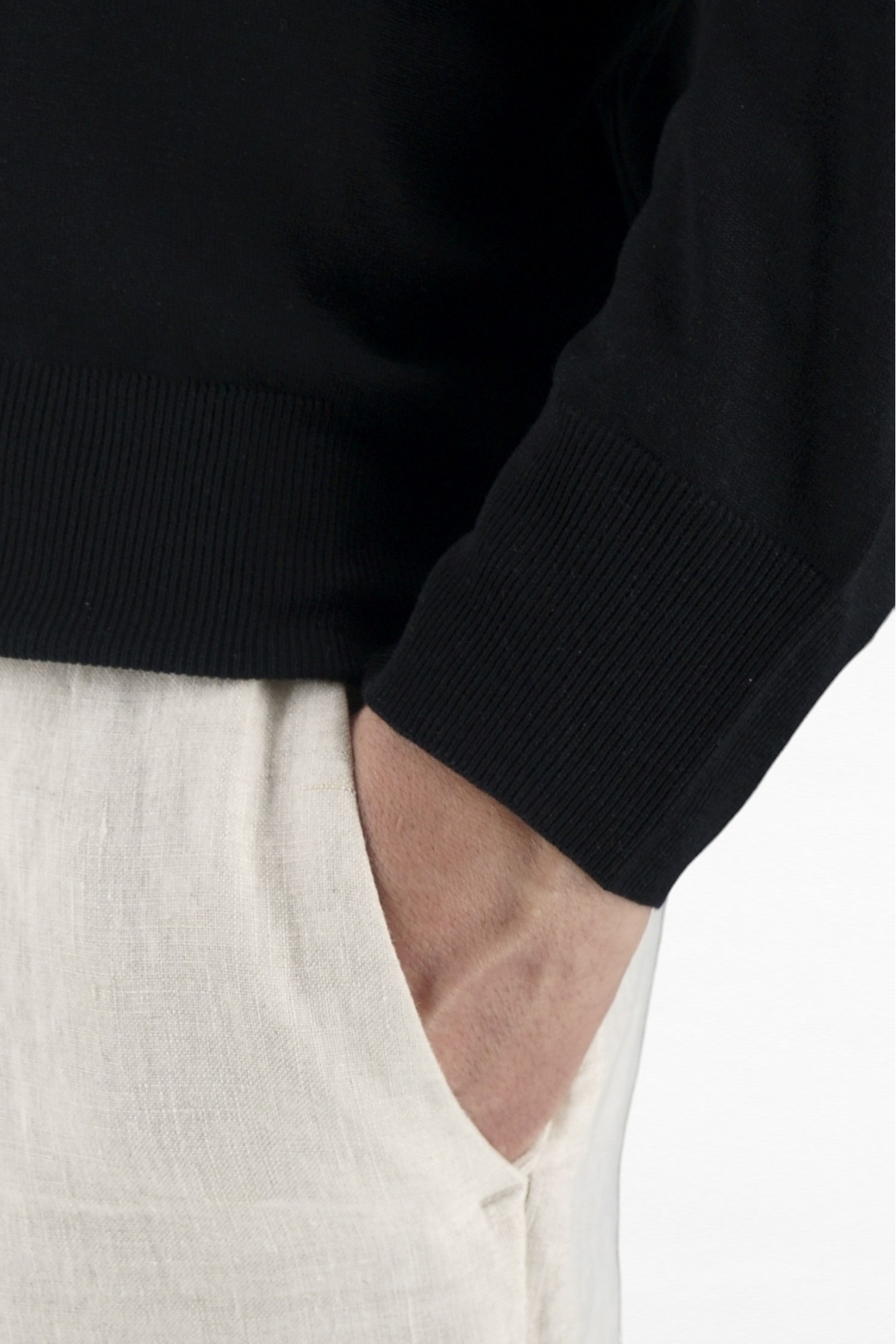 Polo in Maglia Maniche Lunghe Noir 100% Seta
