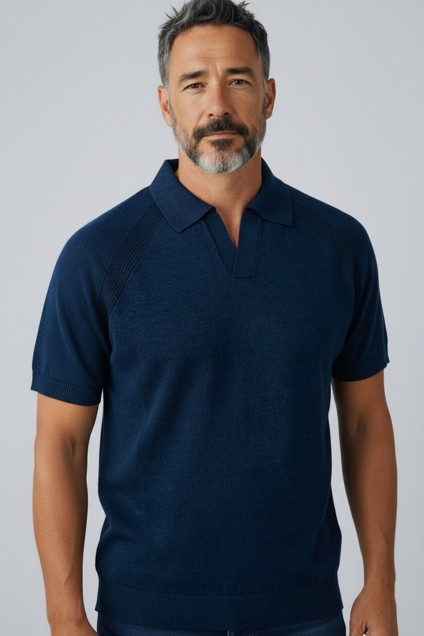 Polo Malibu Blu 68% Lino 32% Cotone