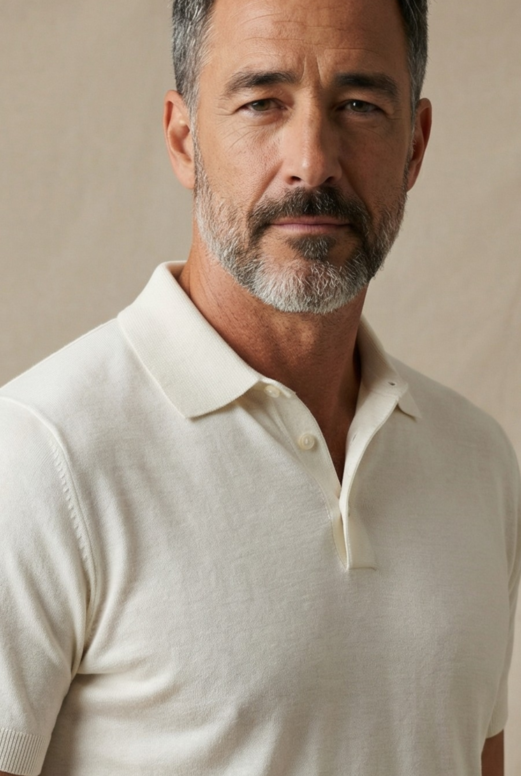 Polo Maniche Corte Latte 100% Seta