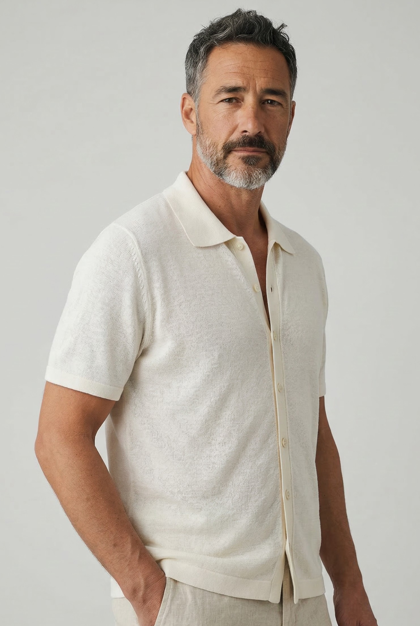 Aria Shirt Latte 68% Lino 32% Cotone