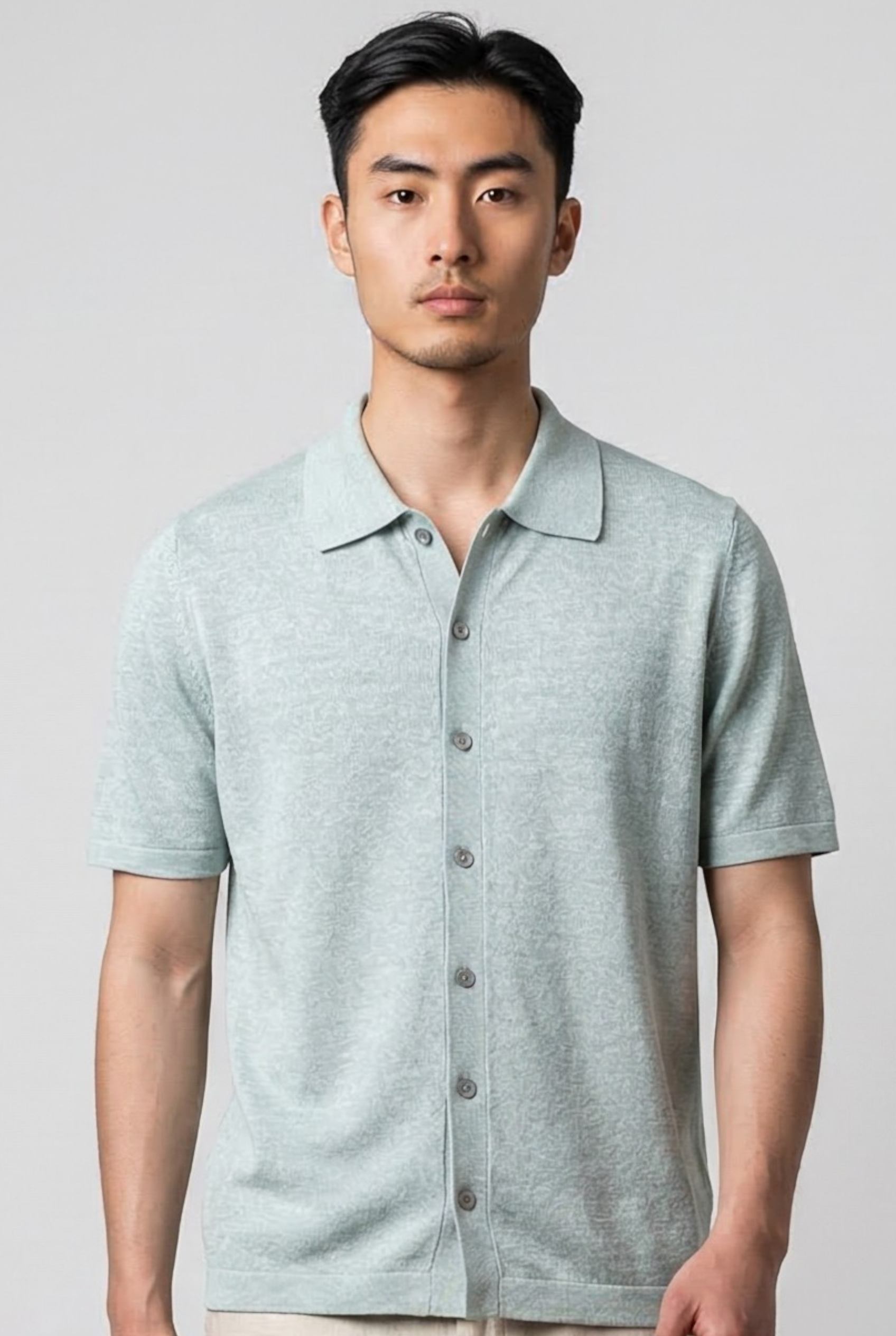 Aria Shirt Blu 68% Linen 32% Cotton