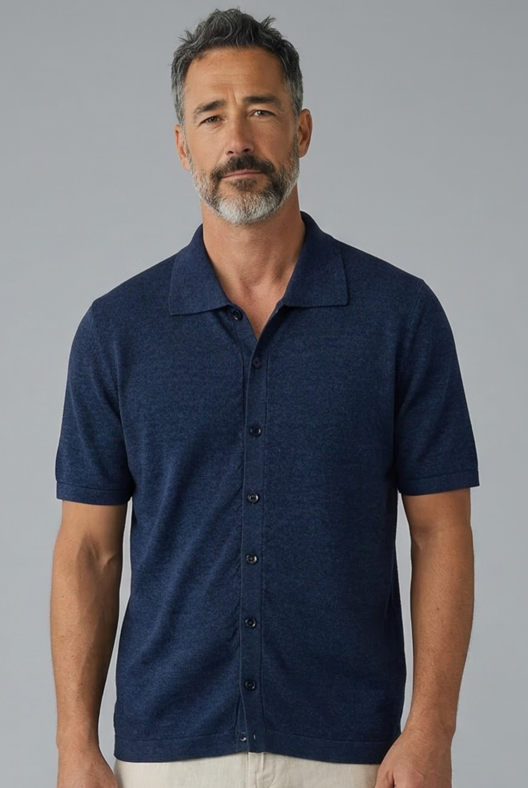 Aria Shirt Blu 68% Linen 32% Cotton