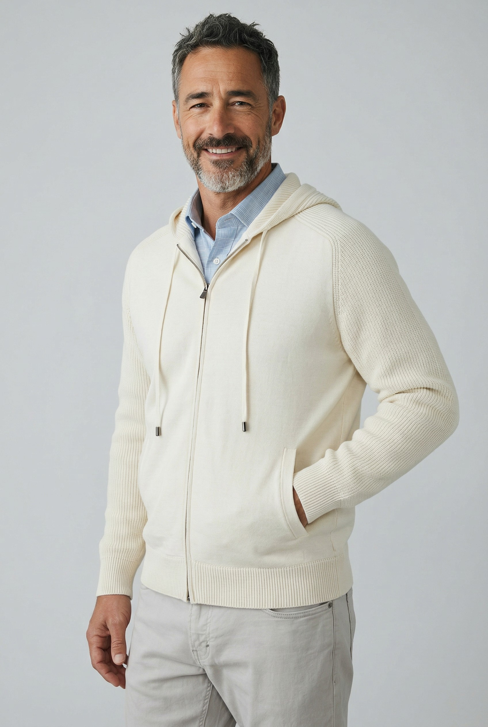 Bomber Riviera Latte 100% Cotone