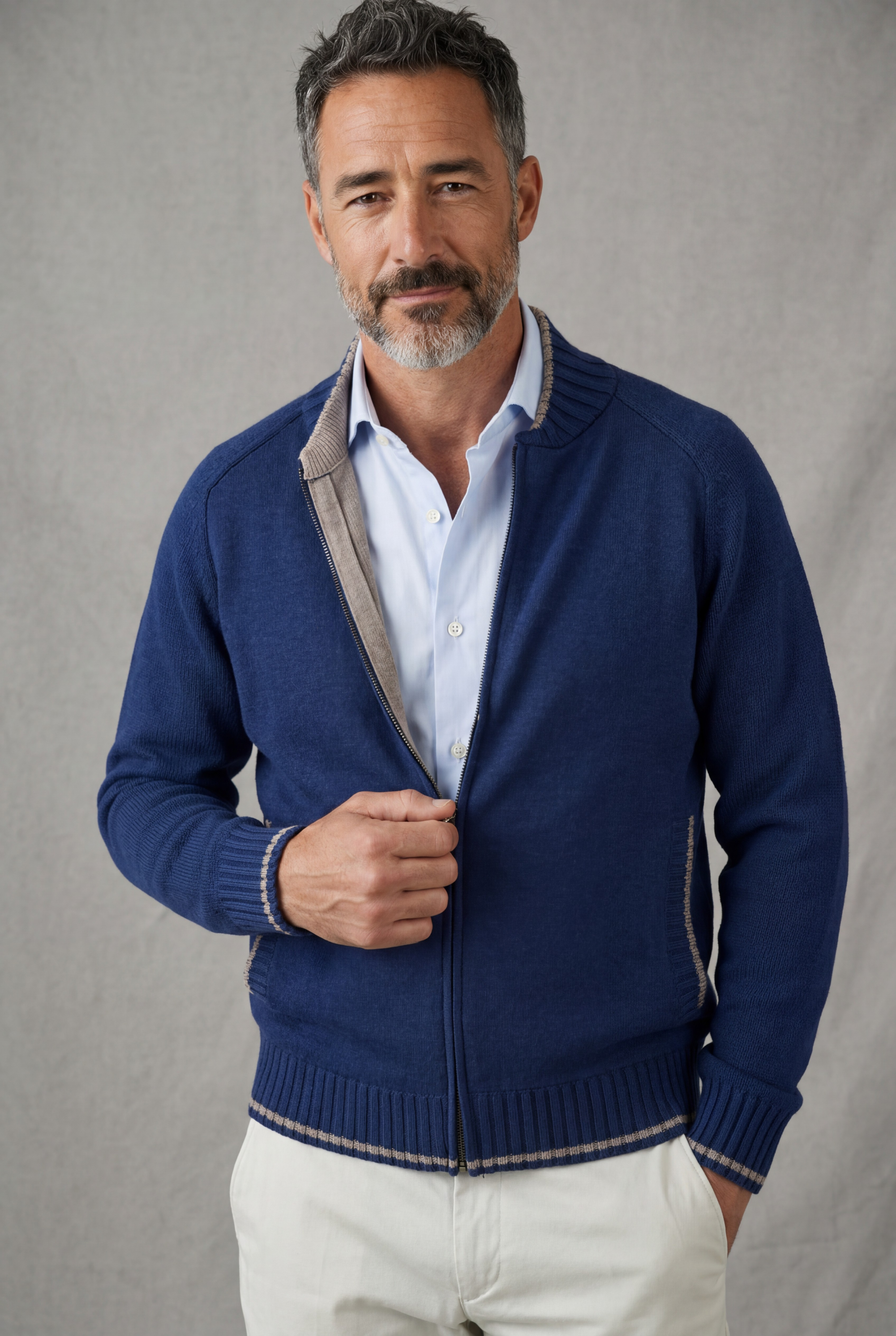 College Bomber Navy 100% Cotton